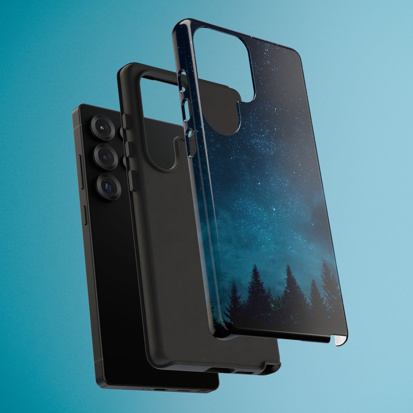 Dark Starry Night Phone Case - Winter Theme Phone Cover for iPhone, Pixel and Samsung Galaxy Models