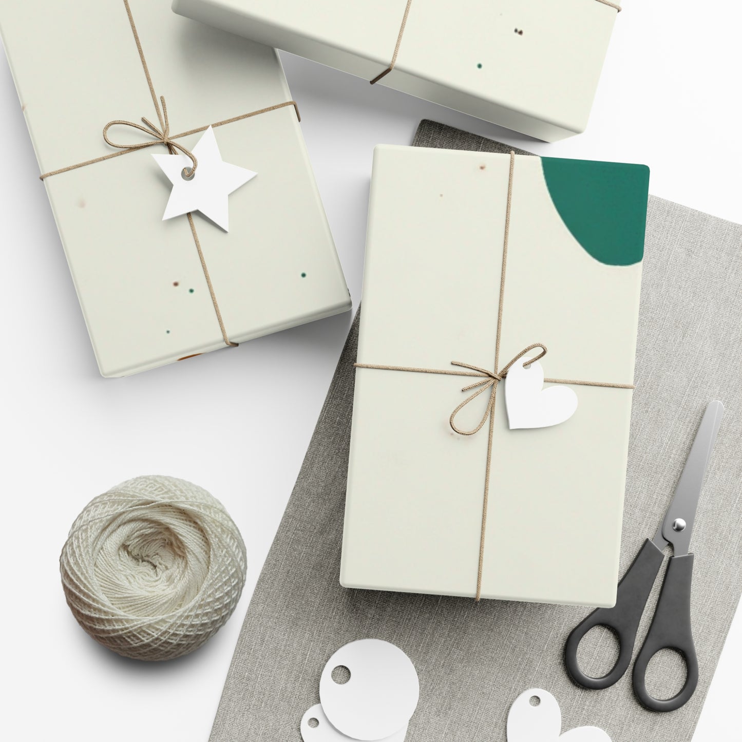 Christmas gift wrapped in rustic abstract brown and gold wrapping paper – festive holiday gift wrap.