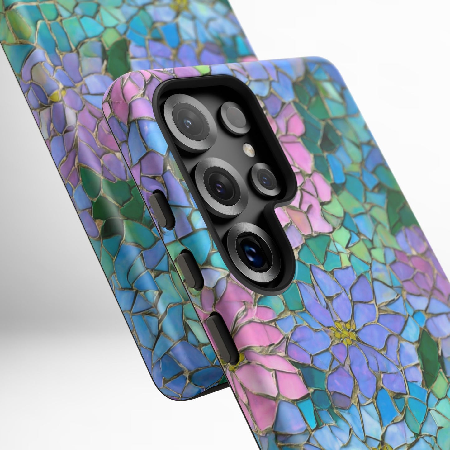 Mosaic Floral Phone Case, iPhone 17 Air Case, Pixel 9 Pro XL Cover, Samsung Galaxy 25 Plus Ultra Tough Case