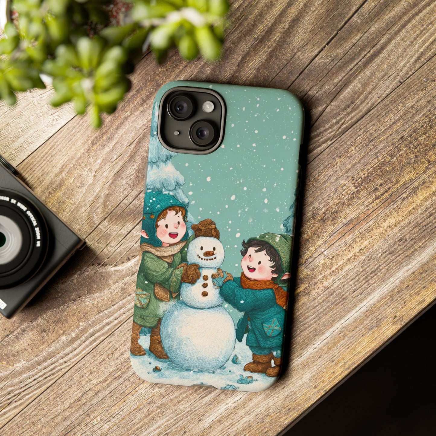 Elf Snowman Winter Phone Case Cute Holiday Cover for iPhone Samsung Pixel