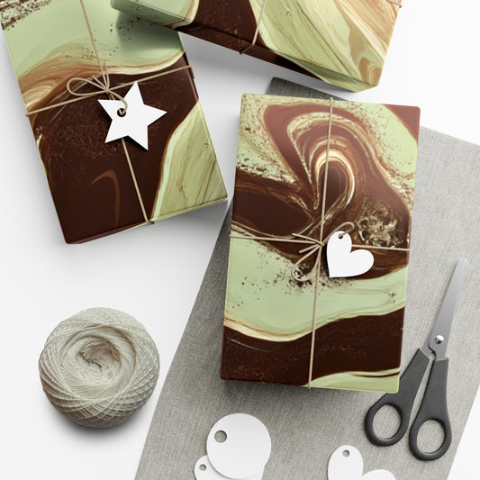 Neutral marbled wrapping paper sheet in satin or matte finish – artisan gift wrap for holidays, weddings, and birthdays