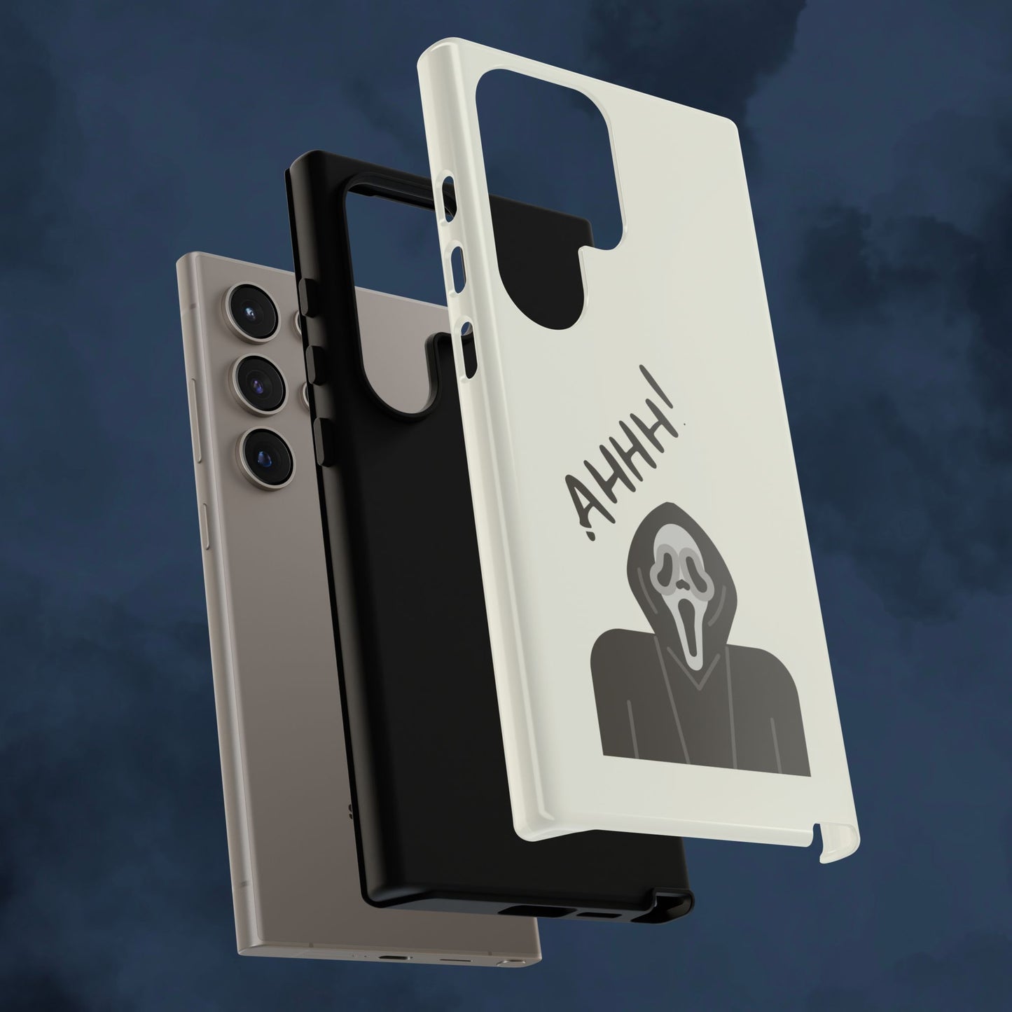 Ghostface Phone Case: Horror Movie Parody iPhone Samsung Pixel Cover