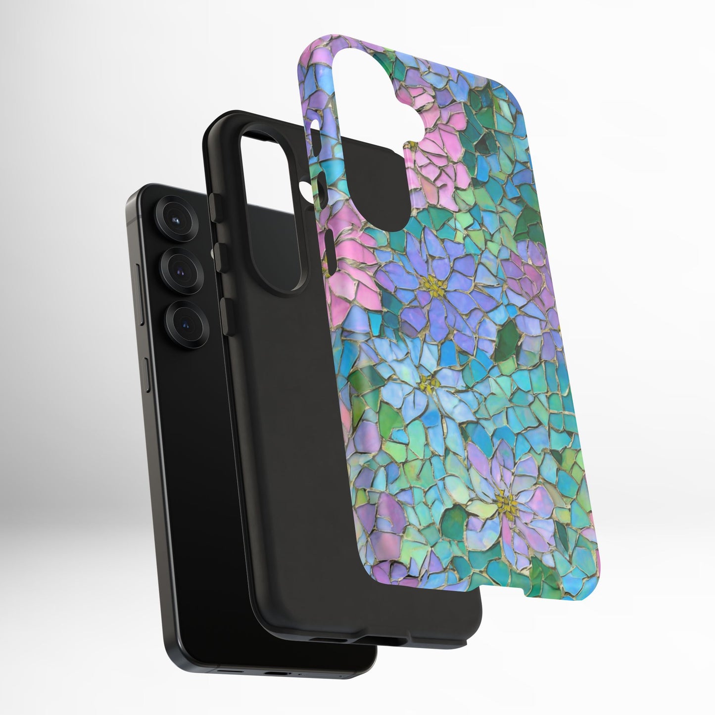 Mosaic Floral Phone Case, iPhone 17 Air Case, Pixel 9 Pro XL Cover, Samsung Galaxy 25 Plus Ultra Tough Case