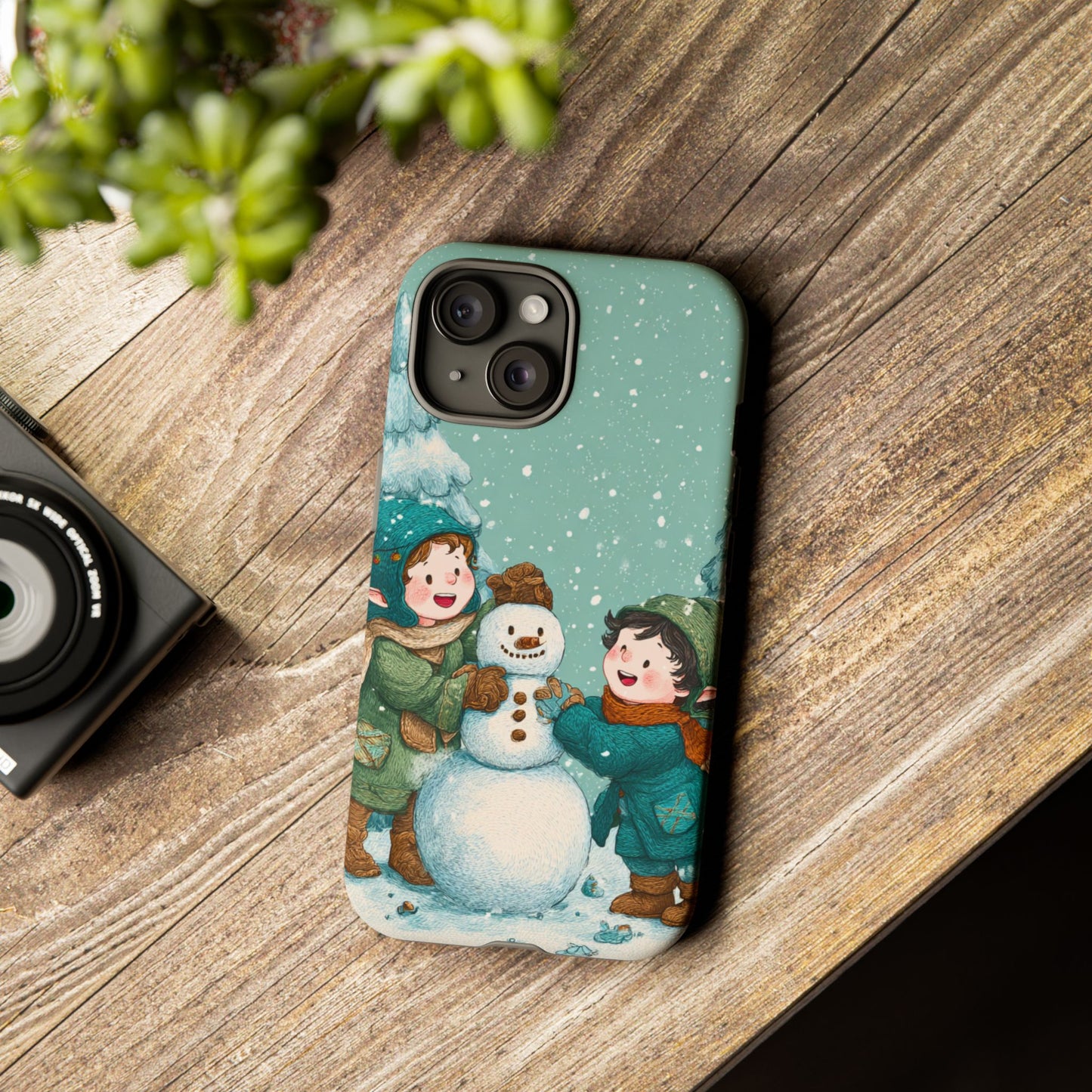 Elf Snowman Winter Phone Case Cute Holiday Cover for iPhone Samsung Pixel