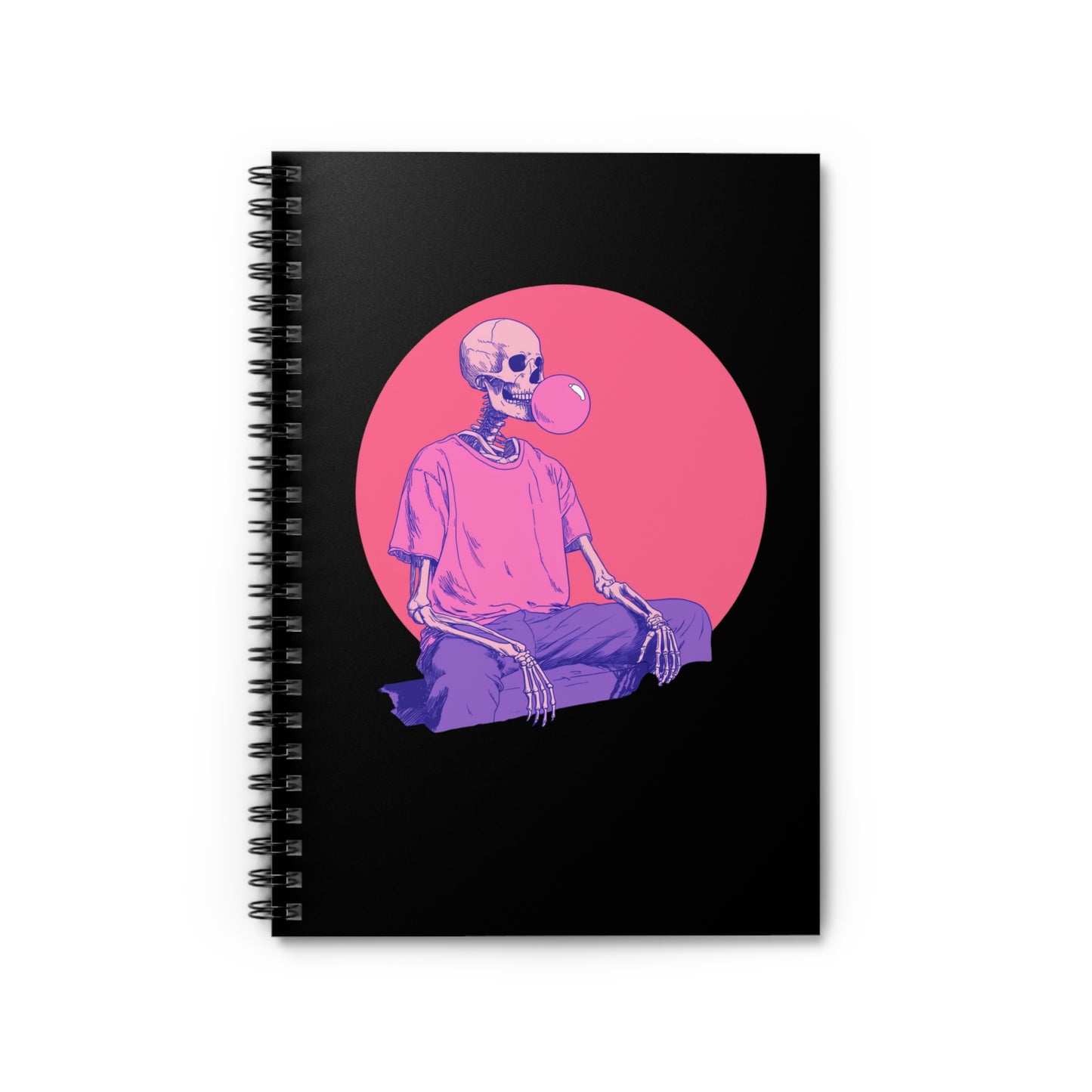 Skeleton Bubblegum Notebook, Trendy Spiral Journal, Back to School Supplies, Funny Aesthetic Stationery, Art Student Gift