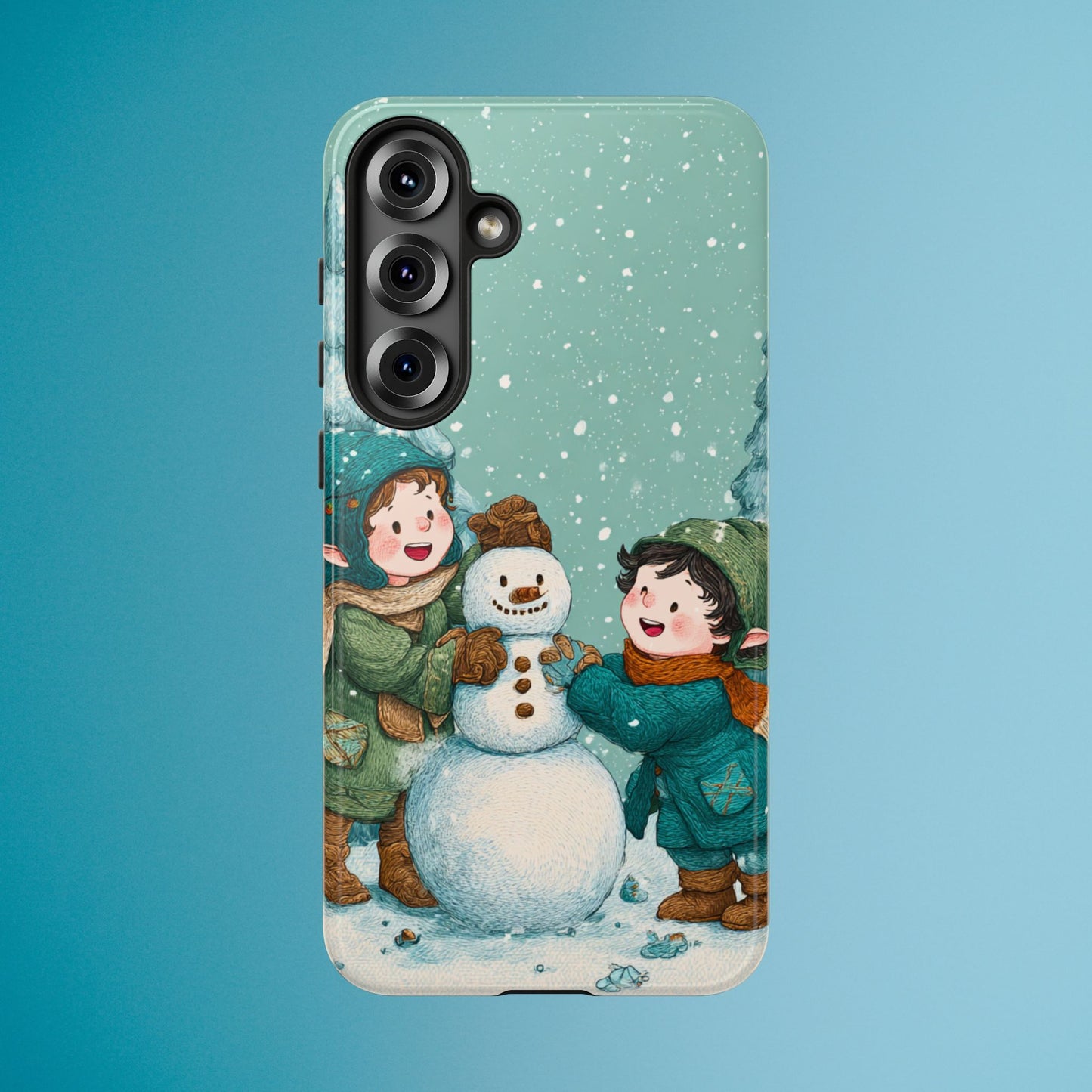 Elf Snowman Winter Phone Case Cute Holiday Cover for iPhone Samsung Pixel