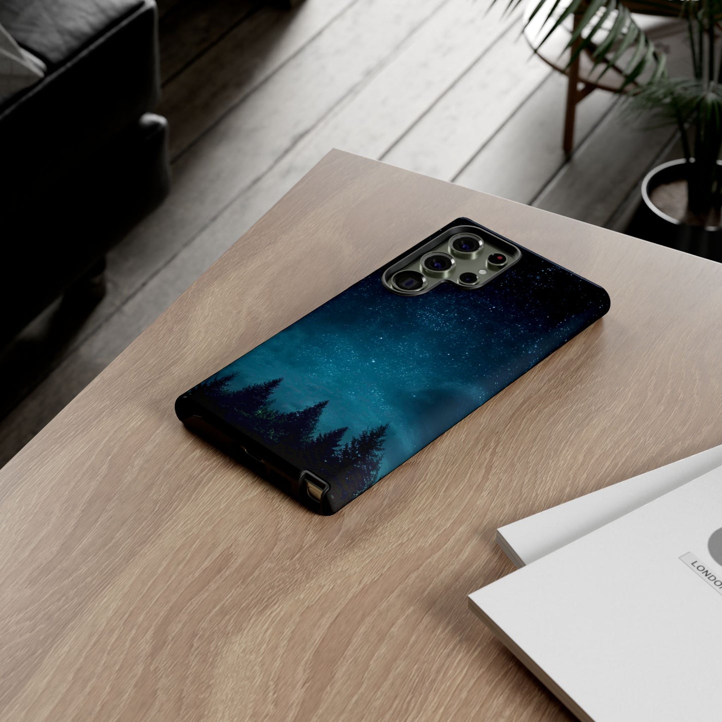 Dark Starry Night Phone Case - Winter Theme Phone Cover for iPhone, Pixel and Samsung Galaxy Models