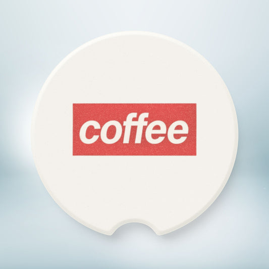 Coffee Car Coaster, New Car Gift, Cup Holder, Cute Car Accessory, White Meme Coaster, Soapstone Car Coaster Set