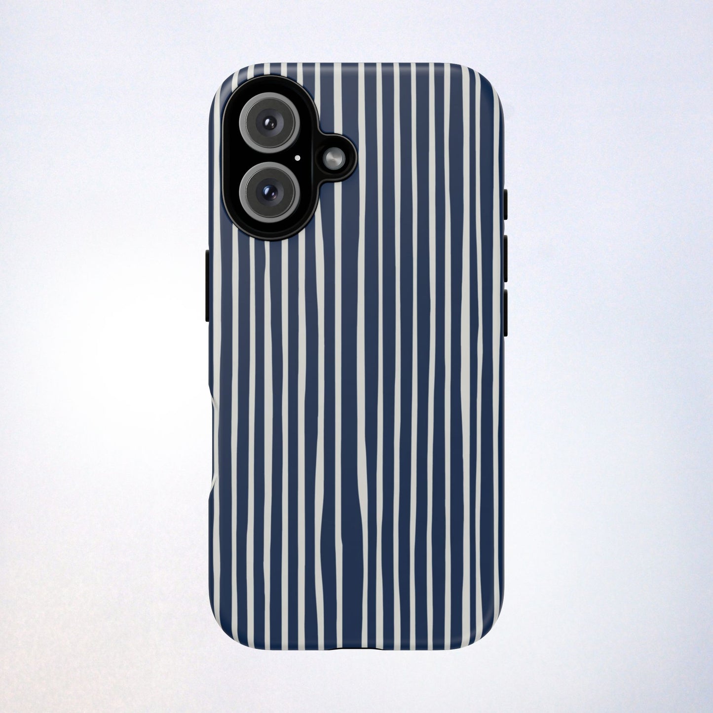 Navy Striped Phone Case | Minimalist Blue and White Stripe Design, Nautical Aesthetic Protective Cover