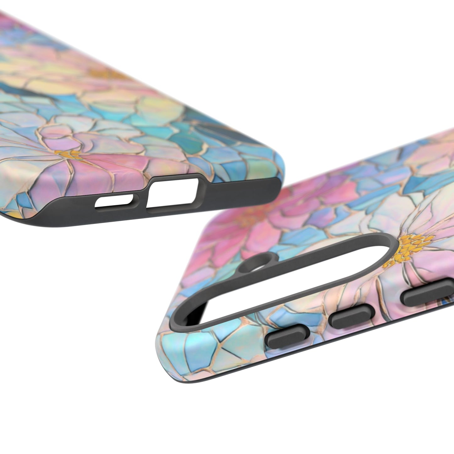 Floral Mosaic Phone Case, Colorful Flower Art Cover, Protective iPhone Samsung Pixel Case, New Phone Accessory, Gift for Friend