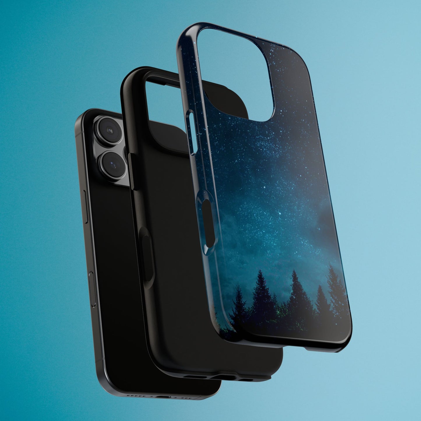 Dark Starry Night Phone Case - Winter Theme Phone Cover for iPhone, Pixel and Samsung Galaxy Models