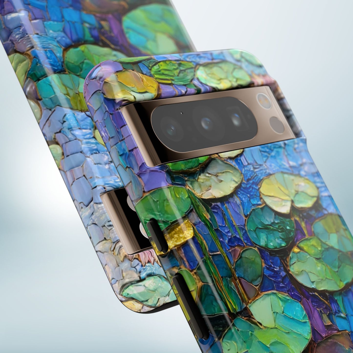 Lily Pad Phone Case, Impressionist Mosaic Botanical Cover, iPhone 15 16 17 Pro Air, Google Pixel 7 8 9 Pro, Samsung S23 S24 S25 S26 Ultra