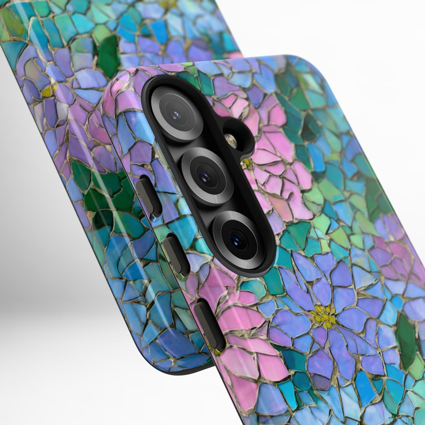 Mosaic Floral Phone Case, iPhone 17 Air Case, Pixel 9 Pro XL Cover, Samsung Galaxy 25 Plus Ultra Tough Case