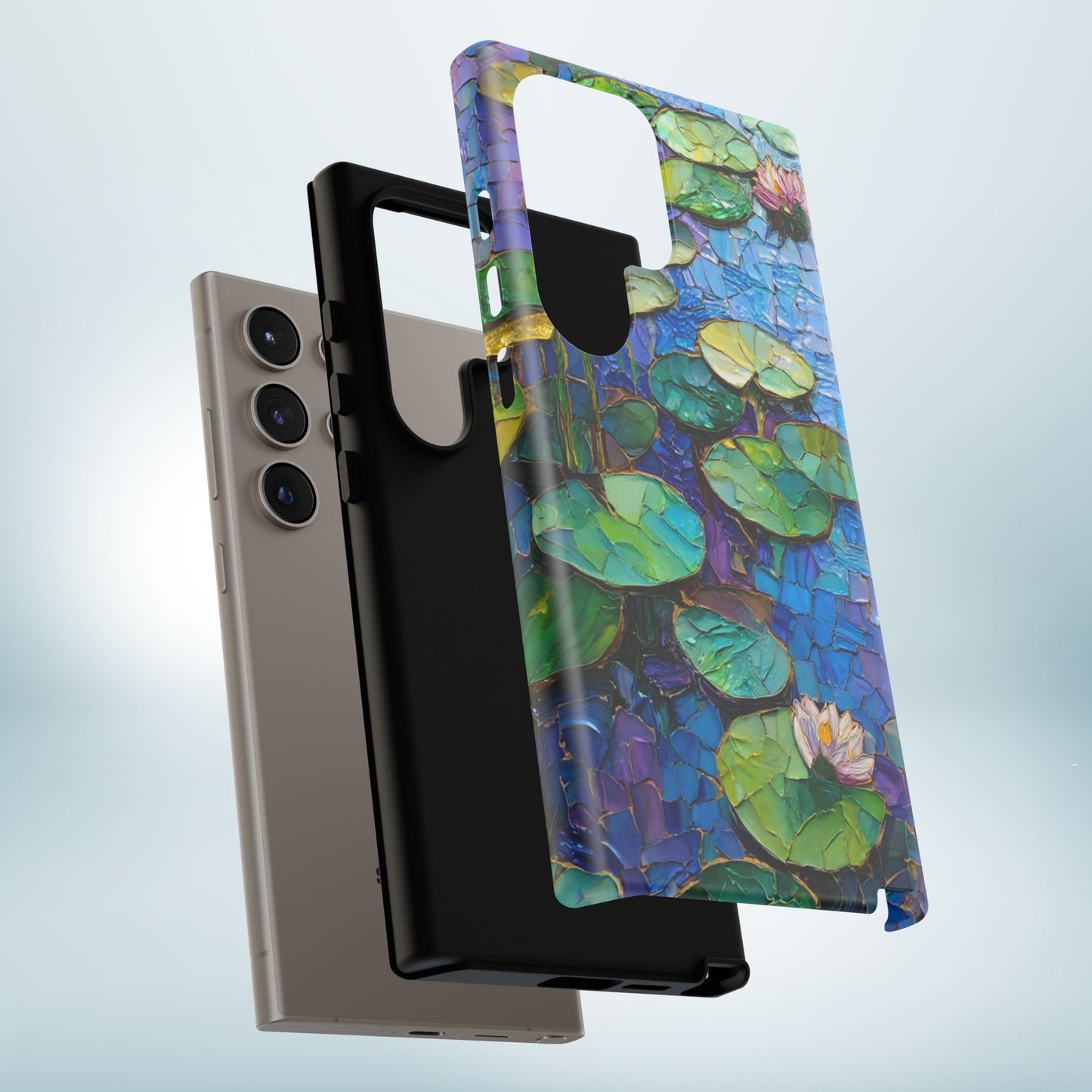Lily Pad Phone Case, Impressionist Mosaic Botanical Cover, iPhone 15 16 17 Pro Air, Google Pixel 7 8 9 Pro, Samsung S23 S24 S25 S26 Ultra