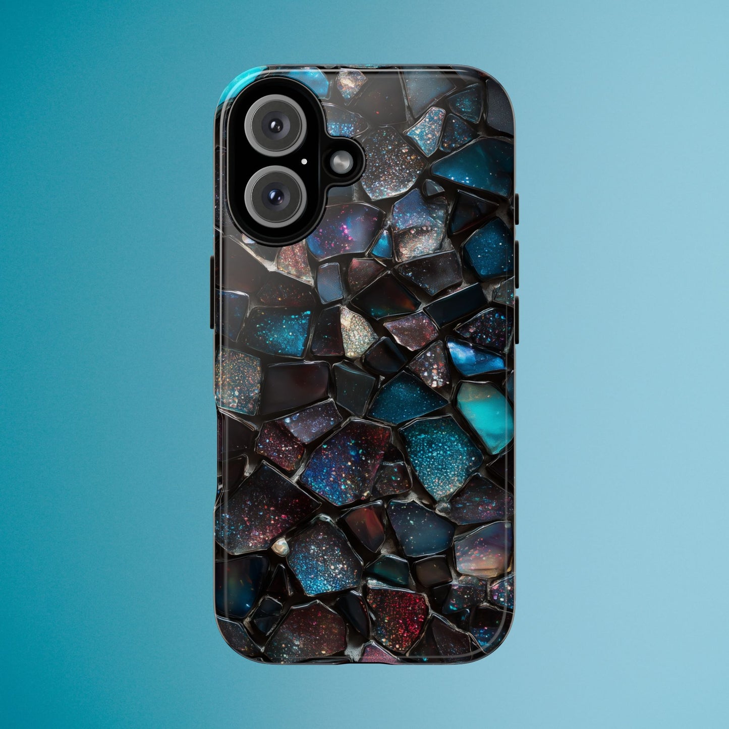 Gemstone Mosaic Phone Case, Crystal Stone Aesthetic Cover, Tough Protective Case for iPhone, Samsung, Pixel