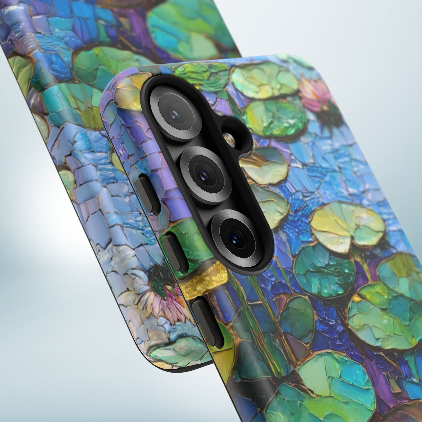 Lily Pad Phone Case, Impressionist Mosaic Botanical Cover, iPhone 15 16 17 Pro Air, Google Pixel 7 8 9 Pro, Samsung S23 S24 S25 S26 Ultra