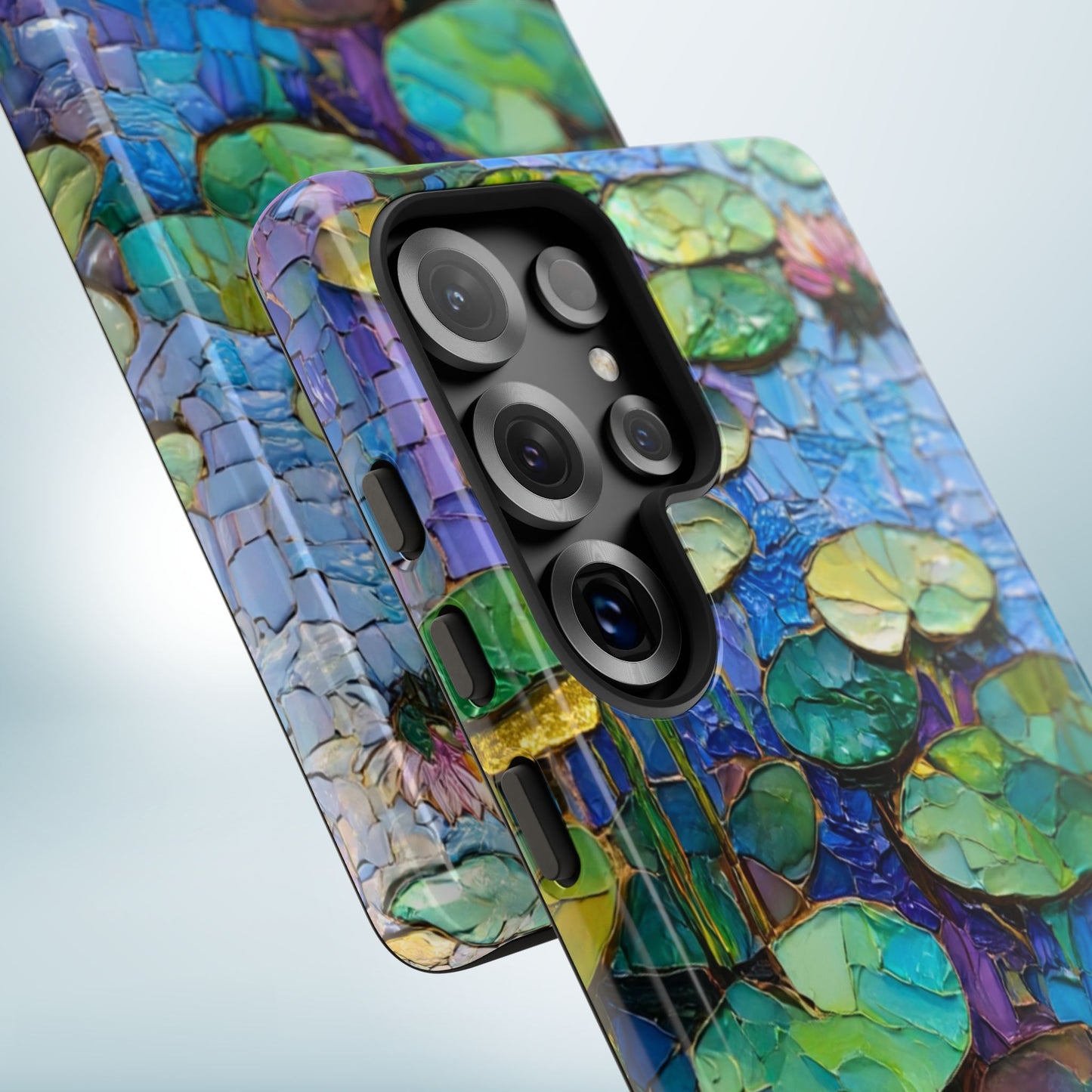 Lily Pad Phone Case, Impressionist Mosaic Botanical Cover, iPhone 15 16 17 Pro Air, Google Pixel 7 8 9 Pro, Samsung S23 S24 S25 S26 Ultra