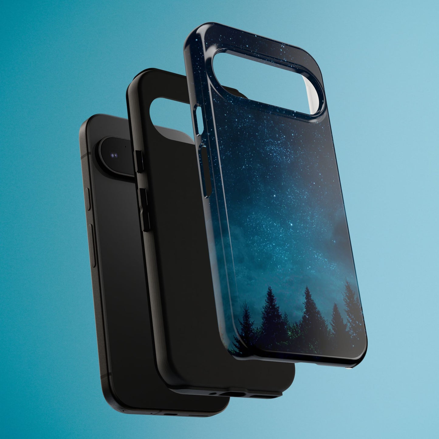 Dark Starry Night Phone Case - Winter Theme Phone Cover for iPhone, Pixel and Samsung Galaxy Models