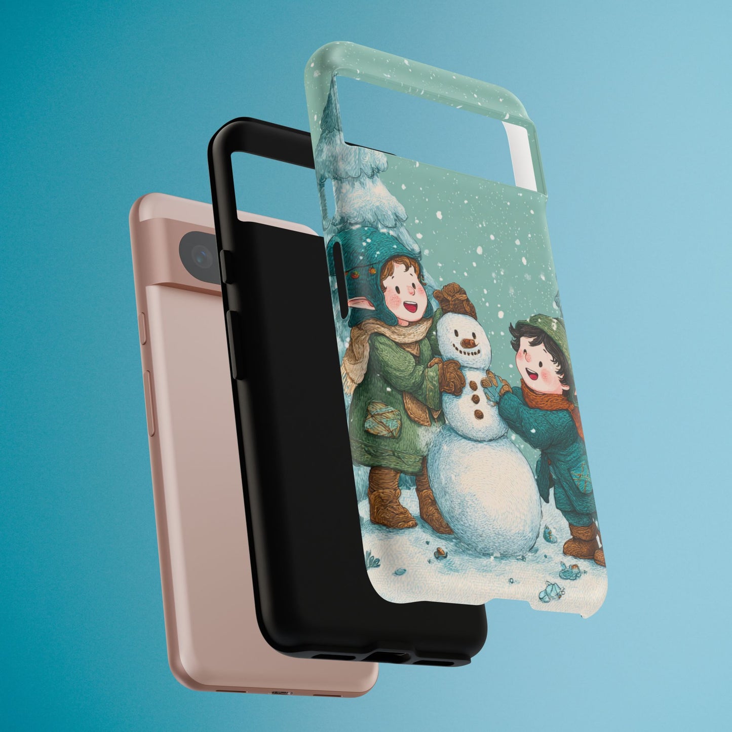 Elf Snowman Winter Phone Case Cute Holiday Cover for iPhone Samsung Pixel