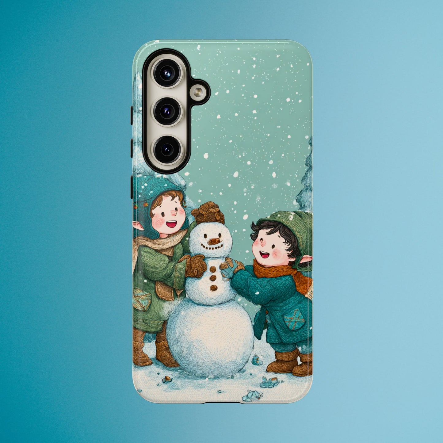 Elf Snowman Winter Phone Case Cute Holiday Cover for iPhone Samsung Pixel