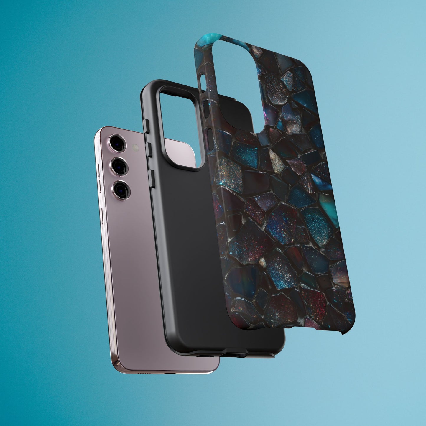 Gemstone Mosaic Phone Case, Crystal Stone Aesthetic Cover, Tough Protective Case for iPhone, Samsung, Pixel