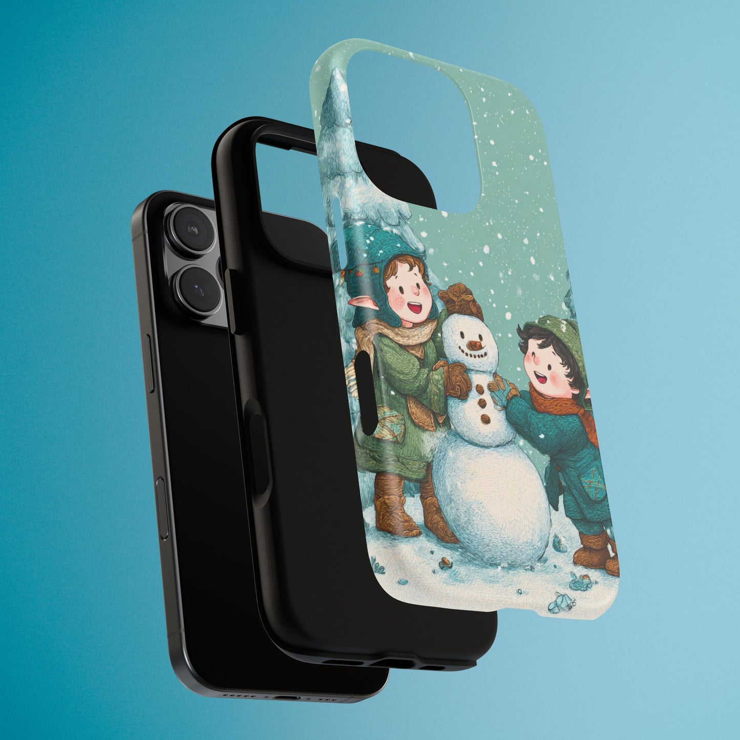 Elf Snowman Winter Phone Case Cute Holiday Cover for iPhone Samsung Pixel