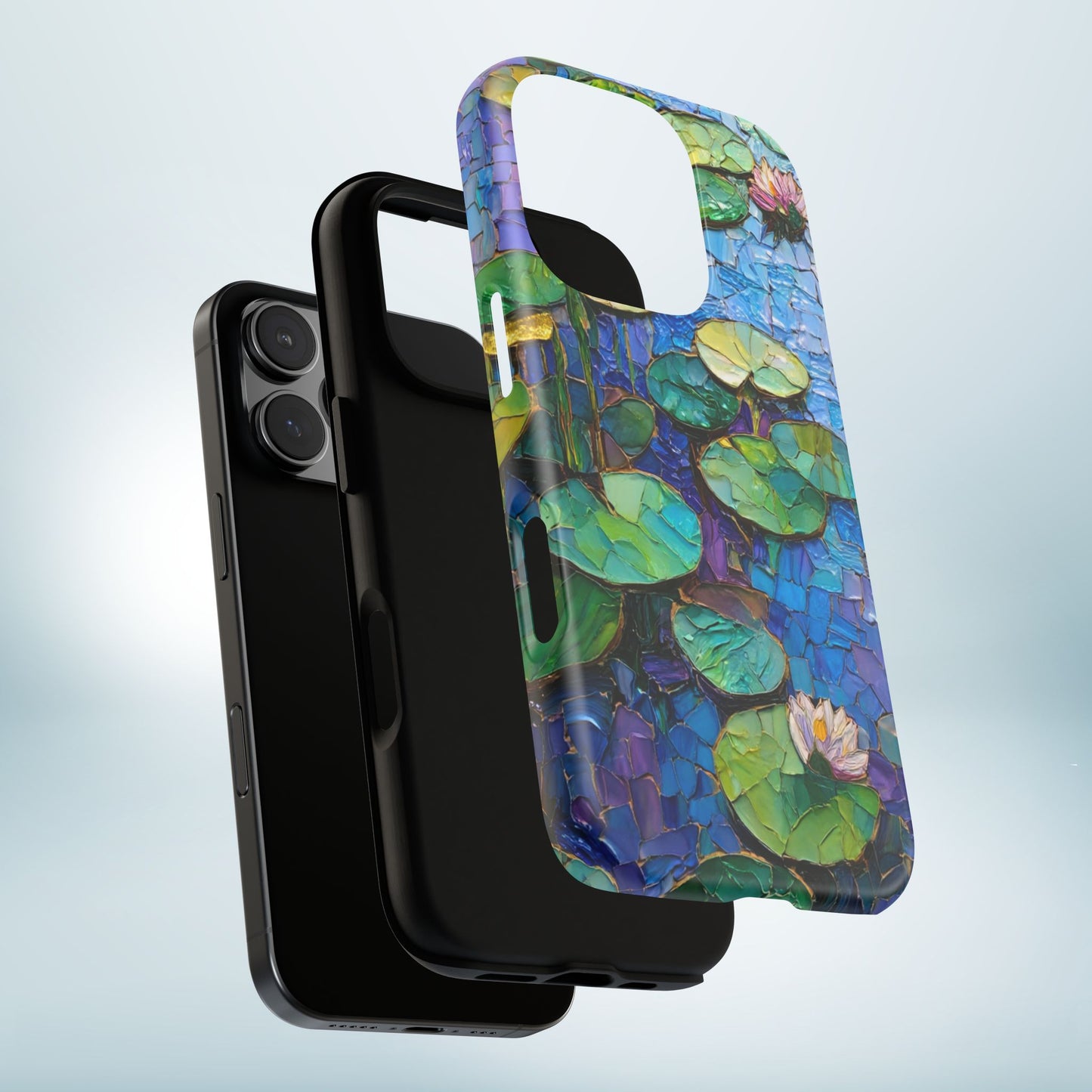 Lily Pad Phone Case, Impressionist Mosaic Botanical Cover, iPhone 15 16 17 Pro Air, Google Pixel 7 8 9 Pro, Samsung S23 S24 S25 S26 Ultra