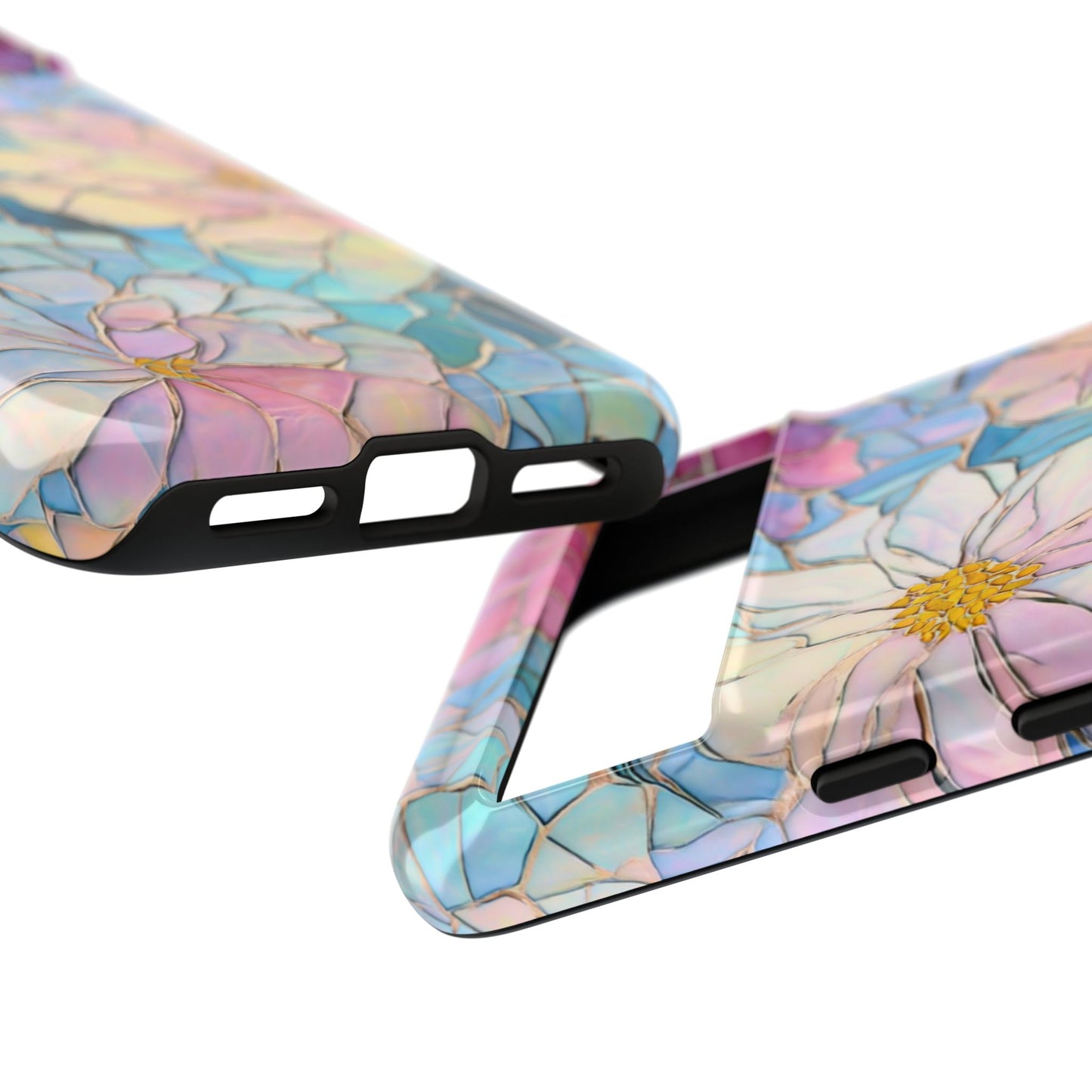 Floral Mosaic Phone Case, Colorful Flower Art Cover, Protective iPhone Samsung Pixel Case, New Phone Accessory, Gift for Friend