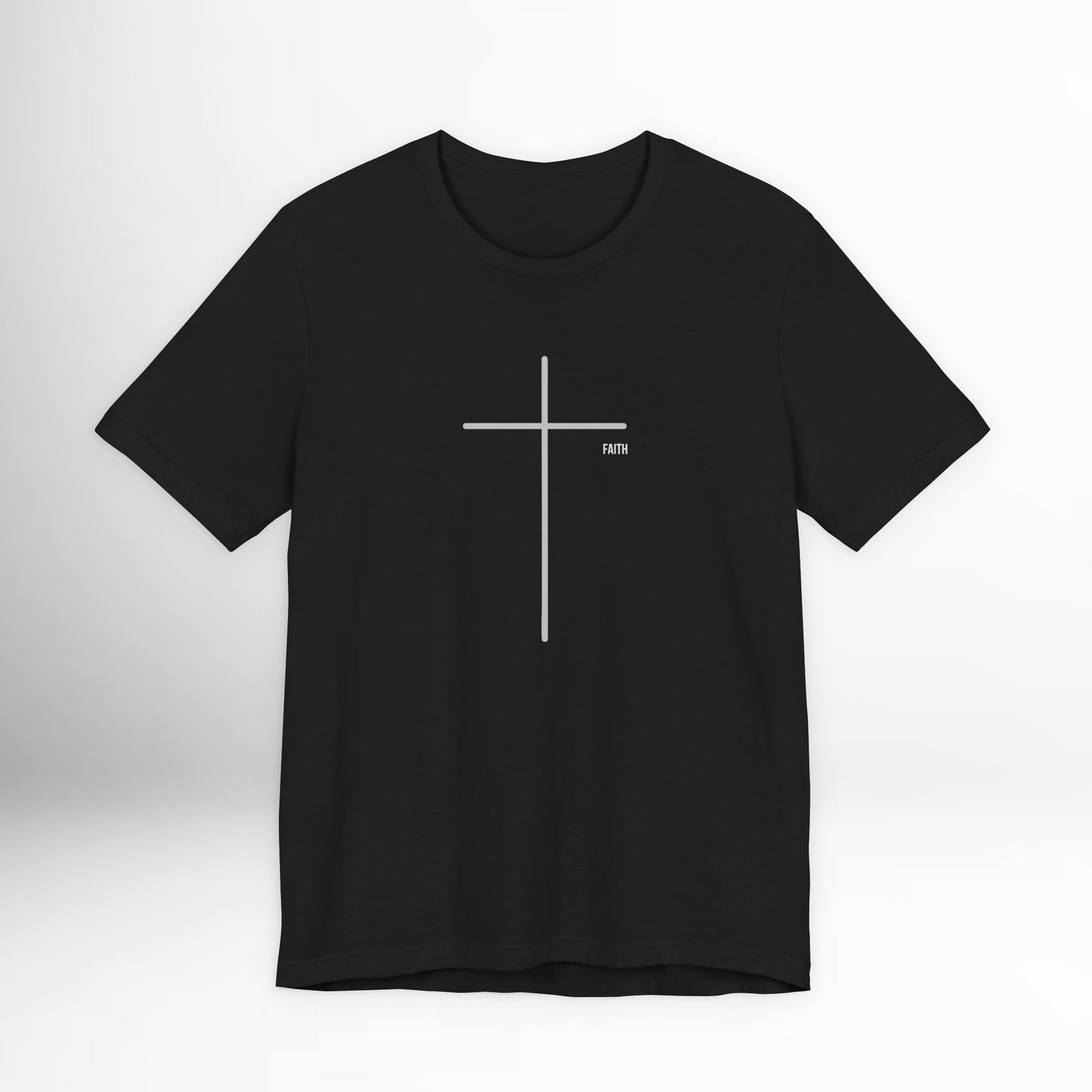 Mens Christian T-Shirt | Minimal Cross Faith Shirt | Religious Gift Tee