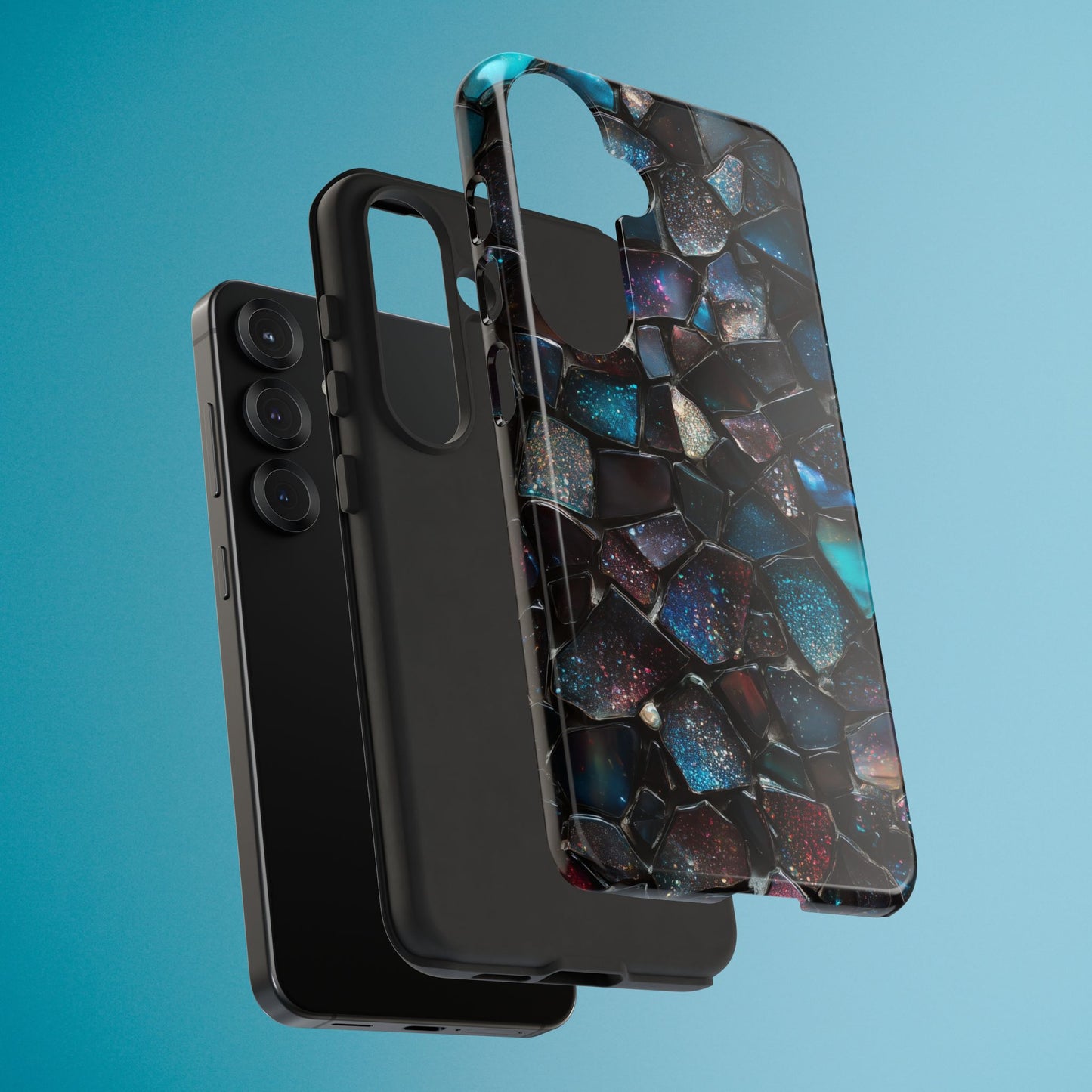 Gemstone Mosaic Phone Case, Crystal Stone Aesthetic Cover, Tough Protective Case for iPhone, Samsung, Pixel