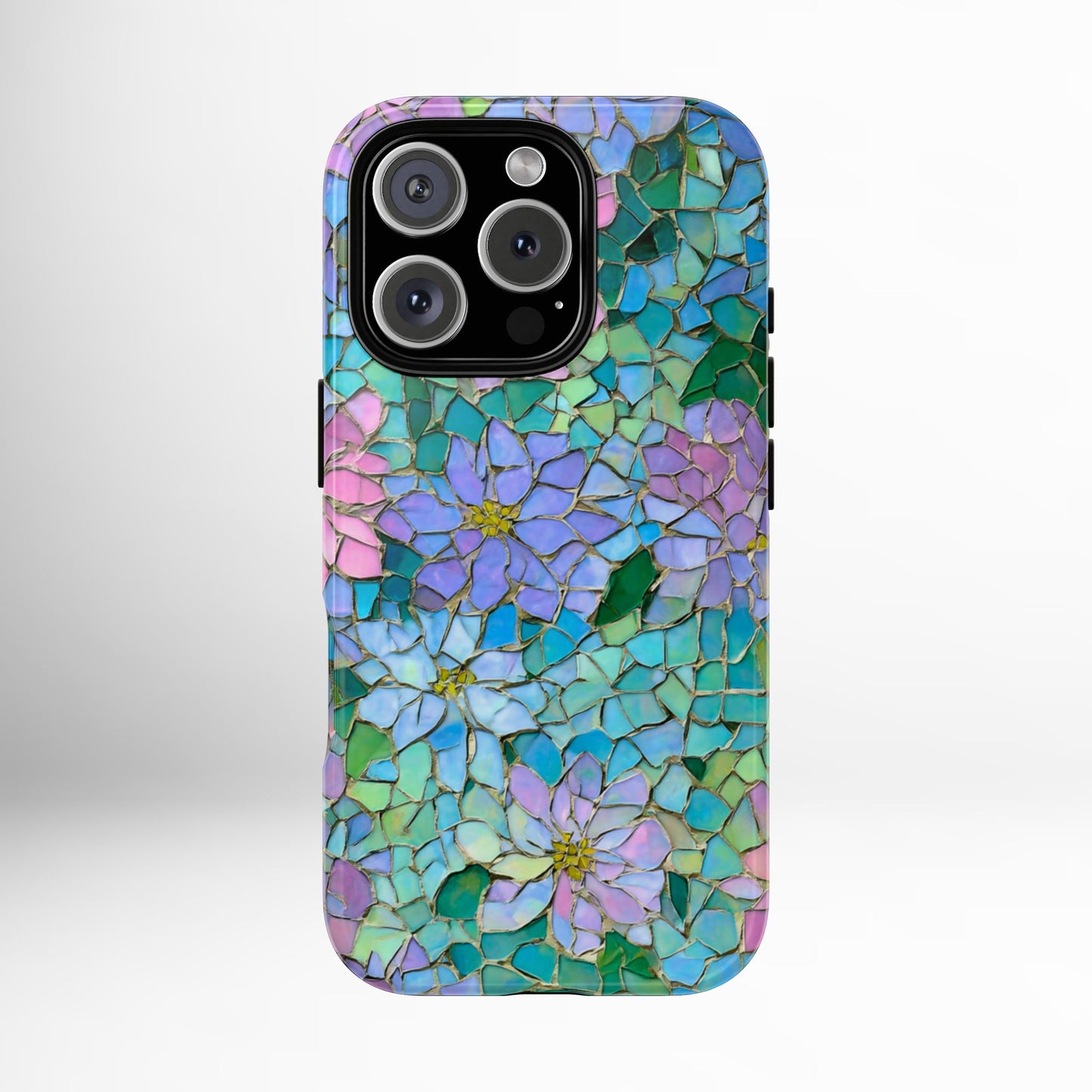 Mosaic Floral Phone Case, iPhone 17 Air Case, Pixel 9 Pro XL Cover, Samsung Galaxy 25 Plus Ultra Tough Case