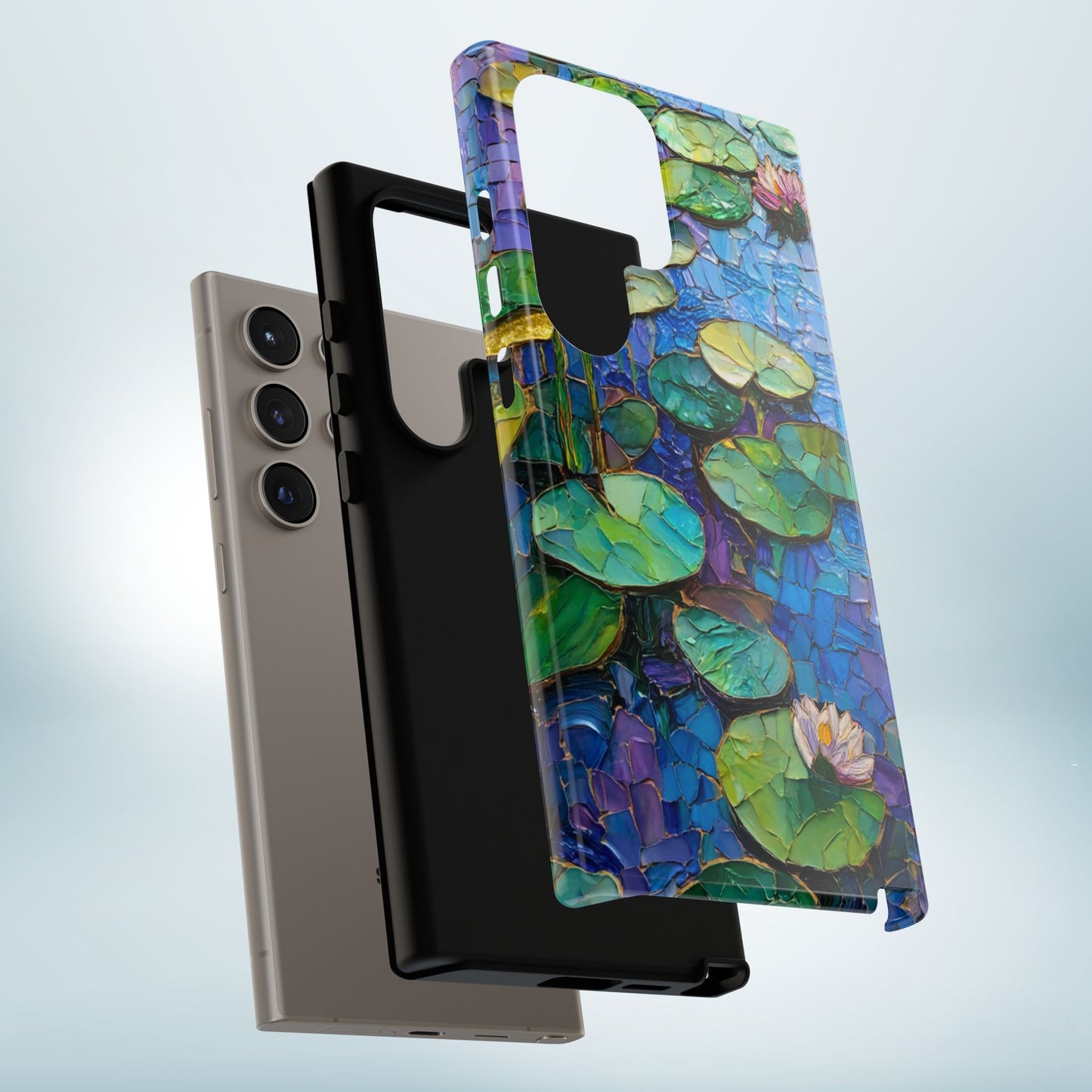 Lily Pad Phone Case, Impressionist Mosaic Botanical Cover, iPhone 15 16 17 Pro Air, Google Pixel 7 8 9 Pro, Samsung S23 S24 S25 S26 Ultra