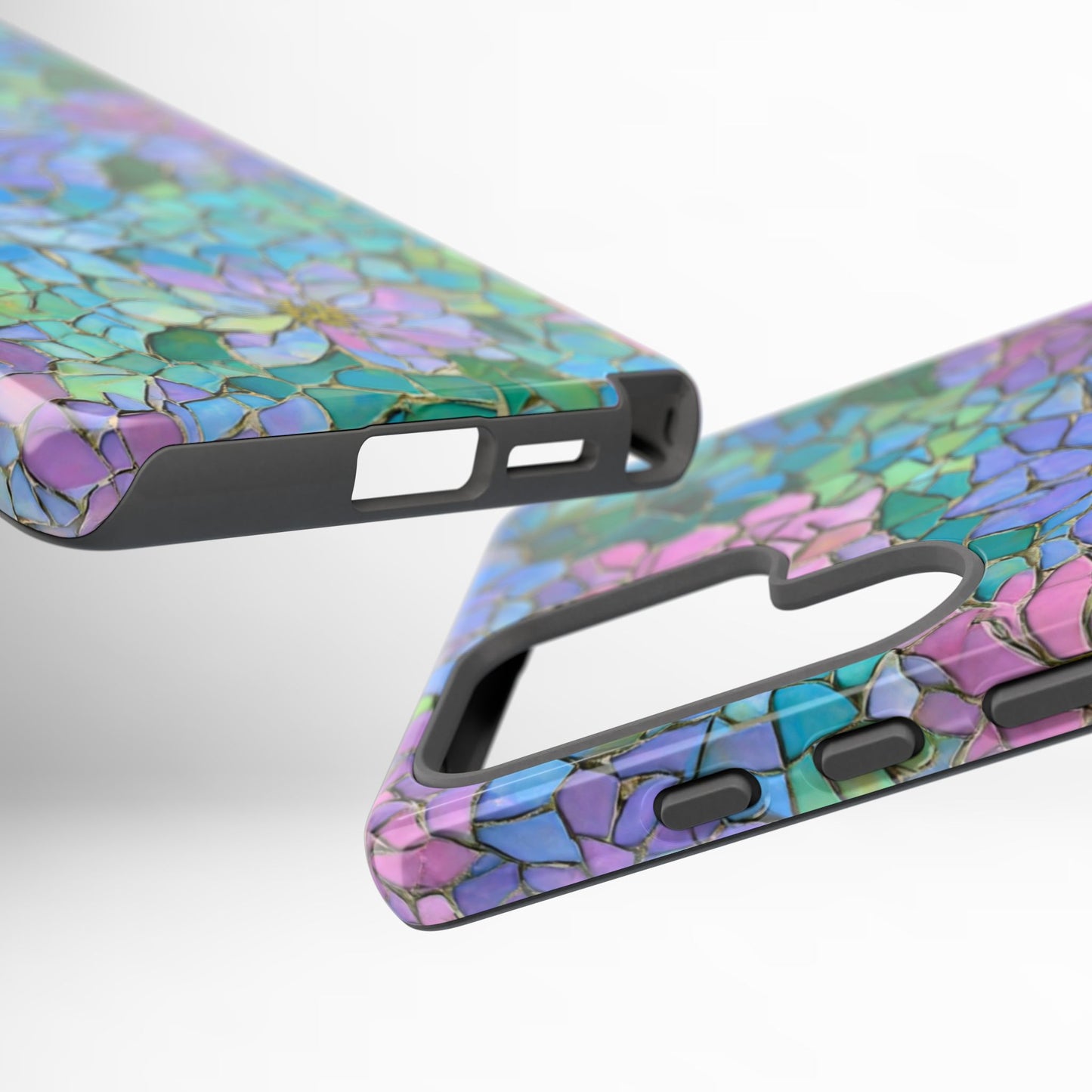 Mosaic Floral Phone Case, iPhone 17 Air Case, Pixel 9 Pro XL Cover, Samsung Galaxy 25 Plus Ultra Tough Case