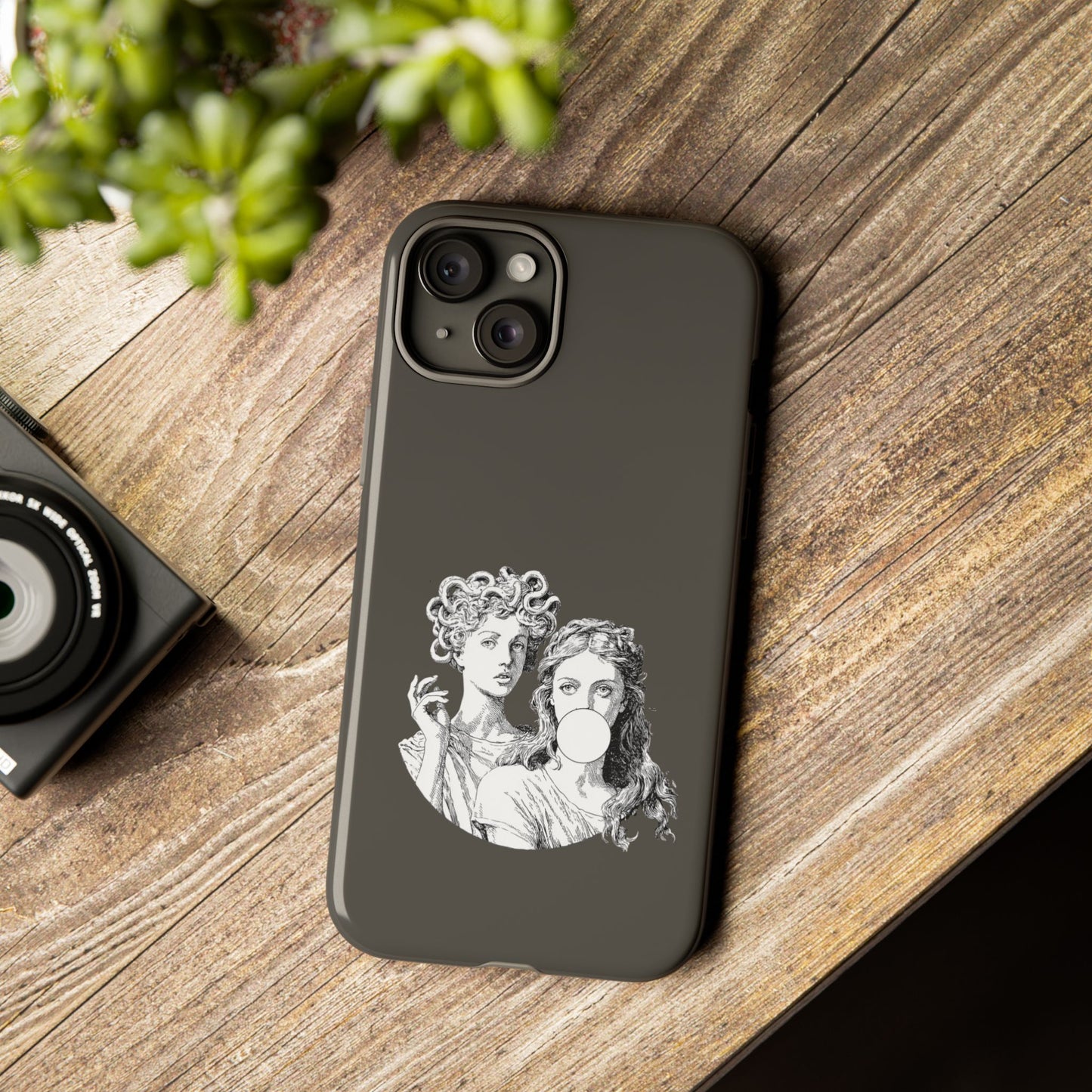 Athena and Medusa Phone Case, Greek Mythology Tough Cover, Gothic Art iPhone Samsung Pixel Case