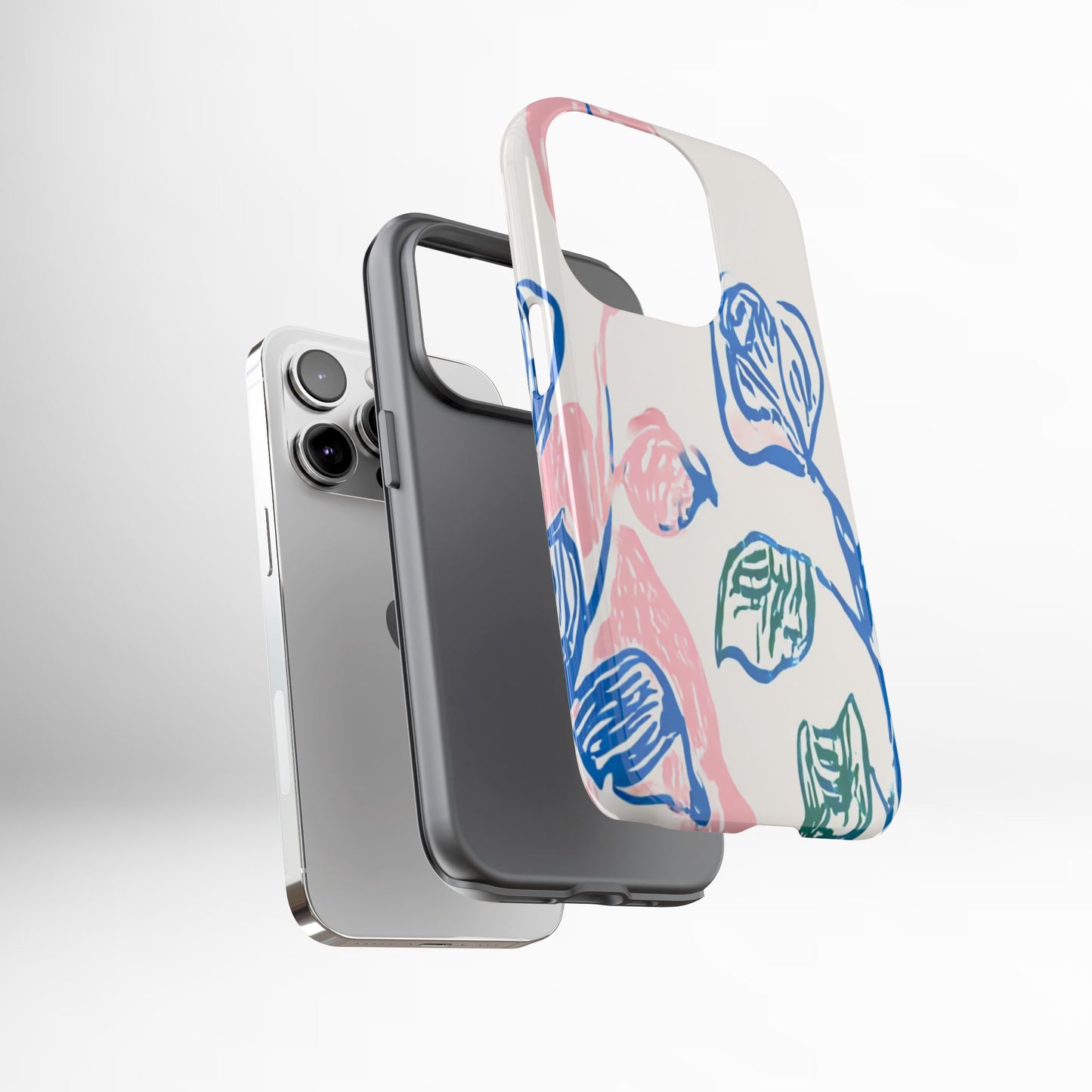 Floral Abstract Case - Artistic Phone Cover iPhone 14-17 Pro Air