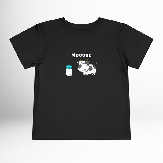Moo Toddler Shirt - Cute Cow Graphic Cotton Tee with Farm Animal Design (2T-5T)