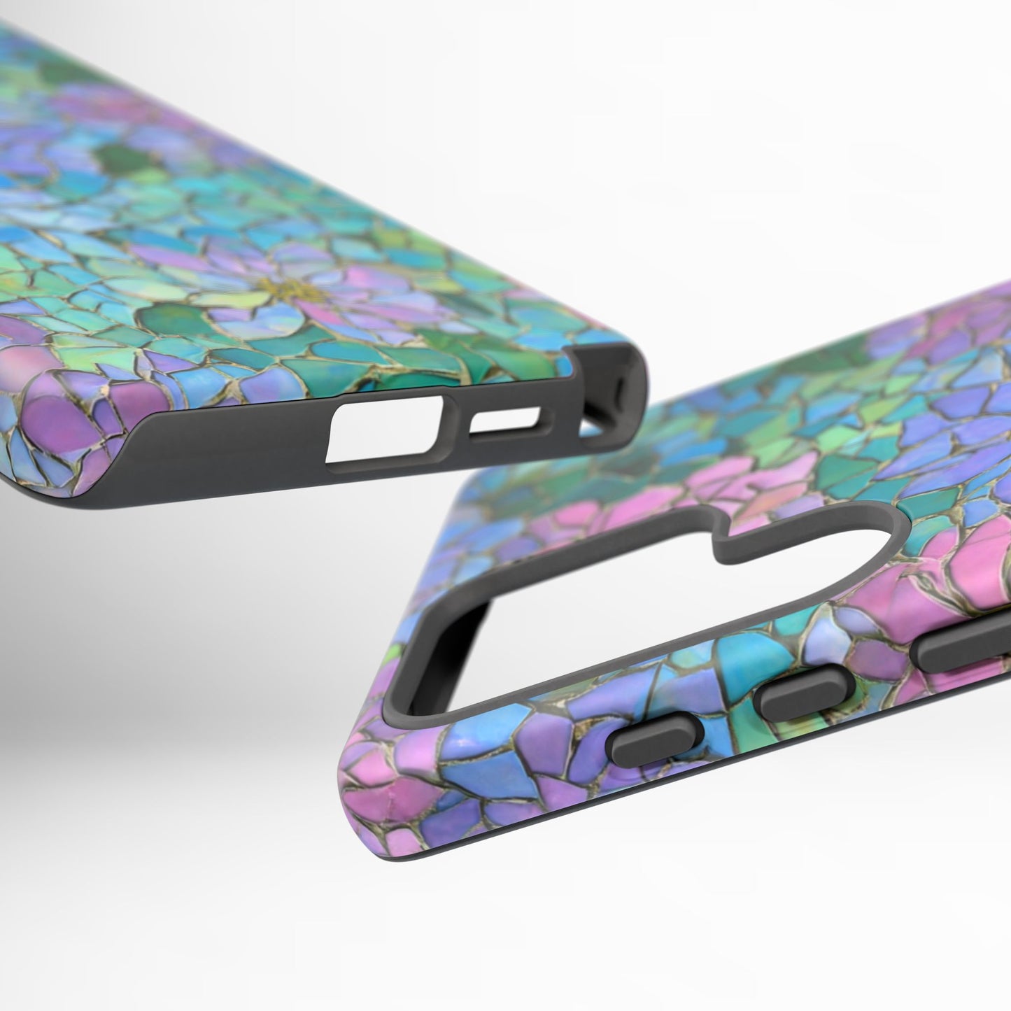 Mosaic Floral Phone Case, iPhone 17 Air Case, Pixel 9 Pro XL Cover, Samsung Galaxy 25 Plus Ultra Tough Case