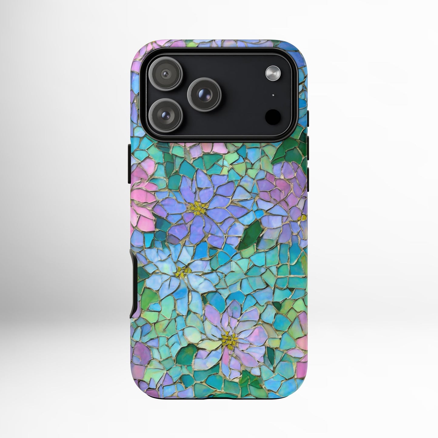 Mosaic Floral Phone Case, iPhone 17 Air Case, Pixel 9 Pro XL Cover, Samsung Galaxy 25 Plus Ultra Tough Case