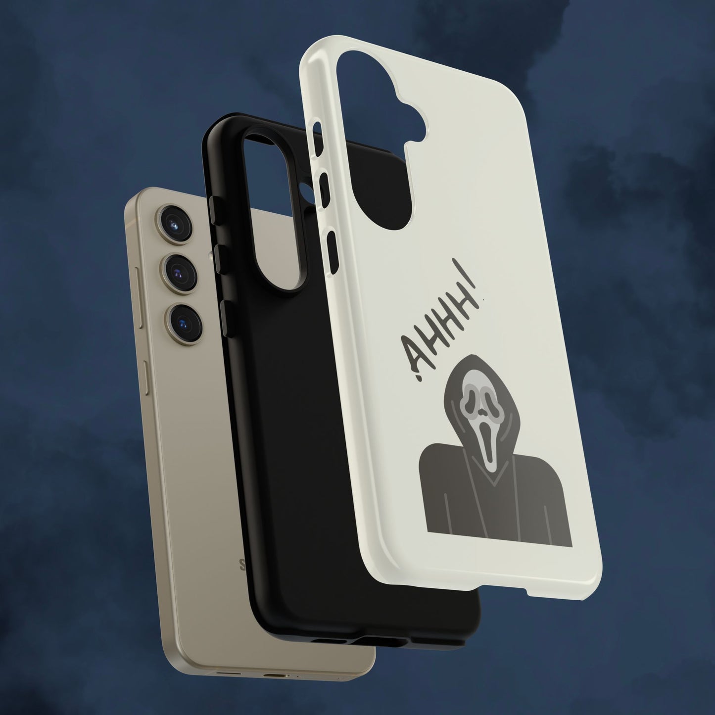 Ghostface Phone Case: Horror Movie Parody iPhone Samsung Pixel Cover