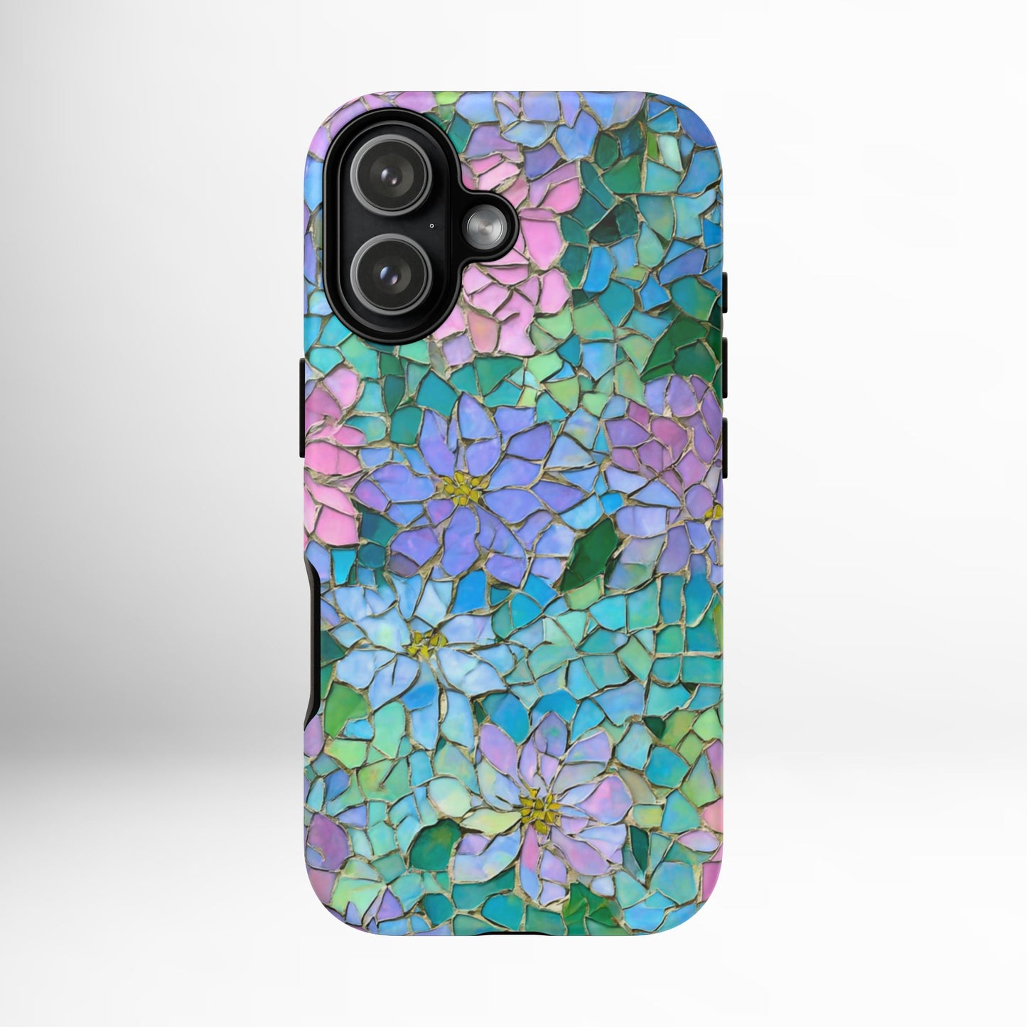 Mosaic Floral Phone Case, iPhone 17 Air Case, Pixel 9 Pro XL Cover, Samsung Galaxy 25 Plus Ultra Tough Case