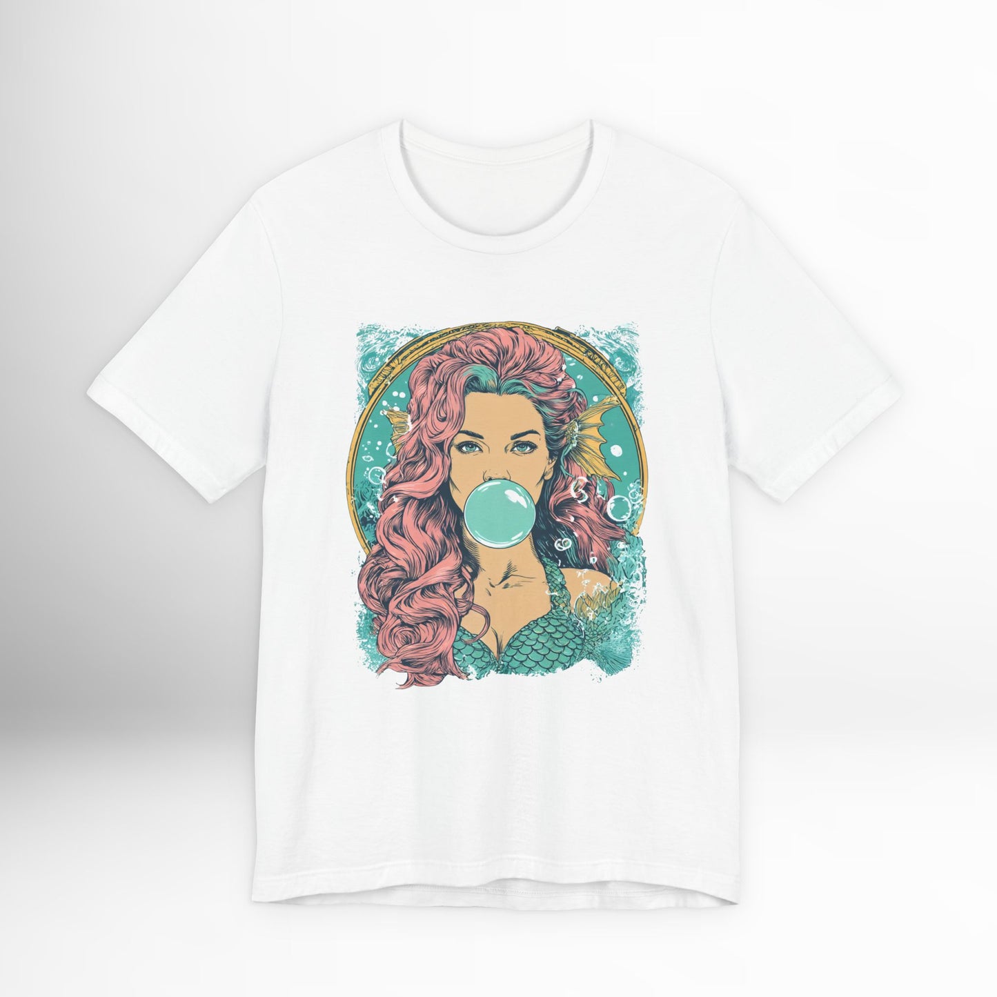 Mermaid Bubblegum T-Shirt | Ocean Fantasy Graphic Tee | Siren Goddess Mythology Shirt | Aesthetic Streetwear Top