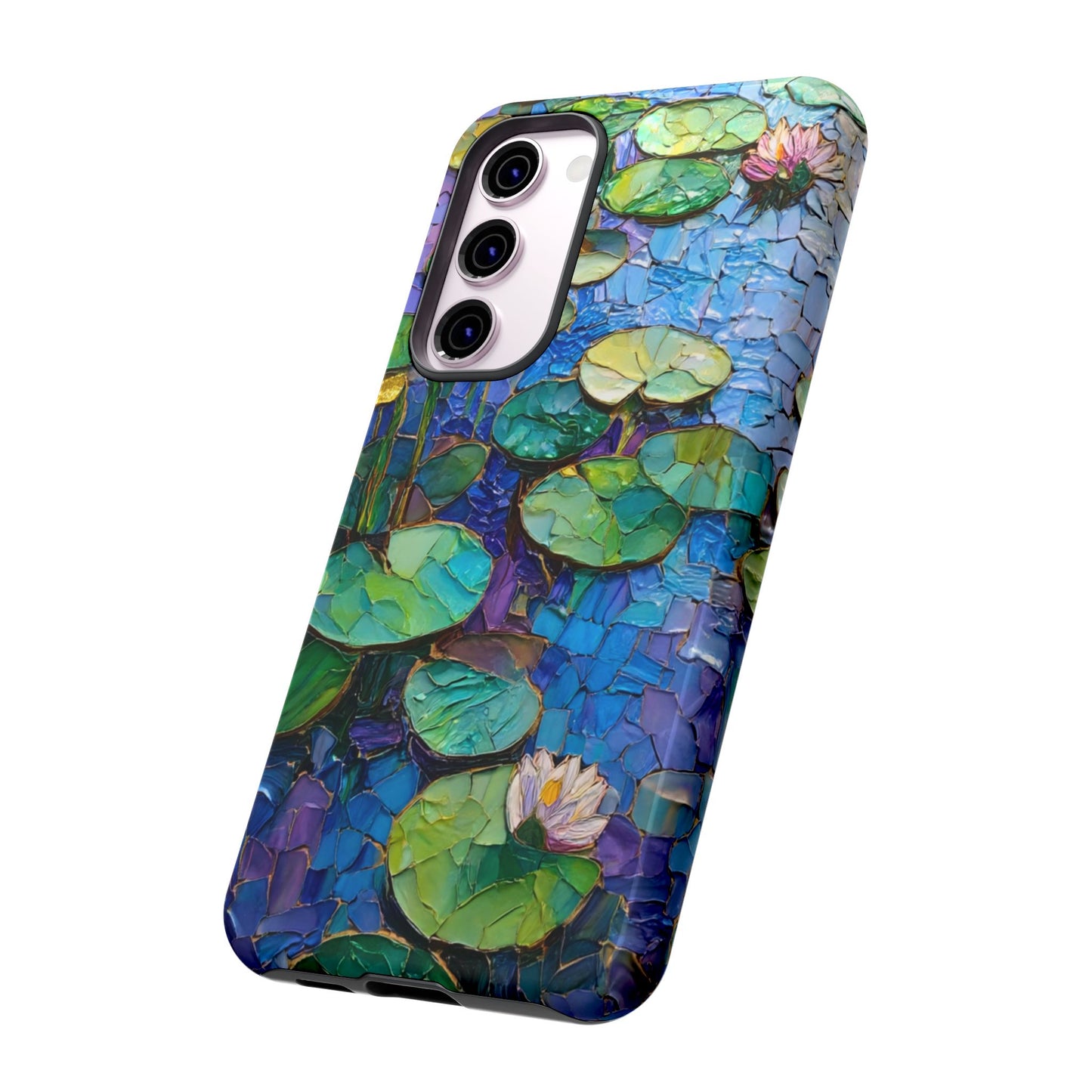 Lily Pad Phone Case, Impressionist Mosaic Botanical Cover, iPhone 15 16 17 Pro Air, Google Pixel 7 8 9 Pro, Samsung S23 S24 S25 S26 Ultra