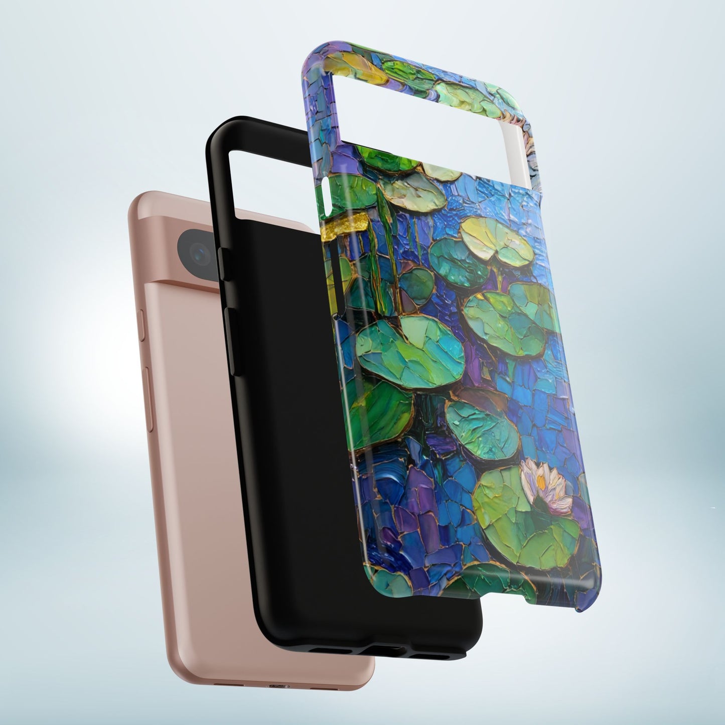 Lily Pad Phone Case, Impressionist Mosaic Botanical Cover, iPhone 15 16 17 Pro Air, Google Pixel 7 8 9 Pro, Samsung S23 S24 S25 S26 Ultra