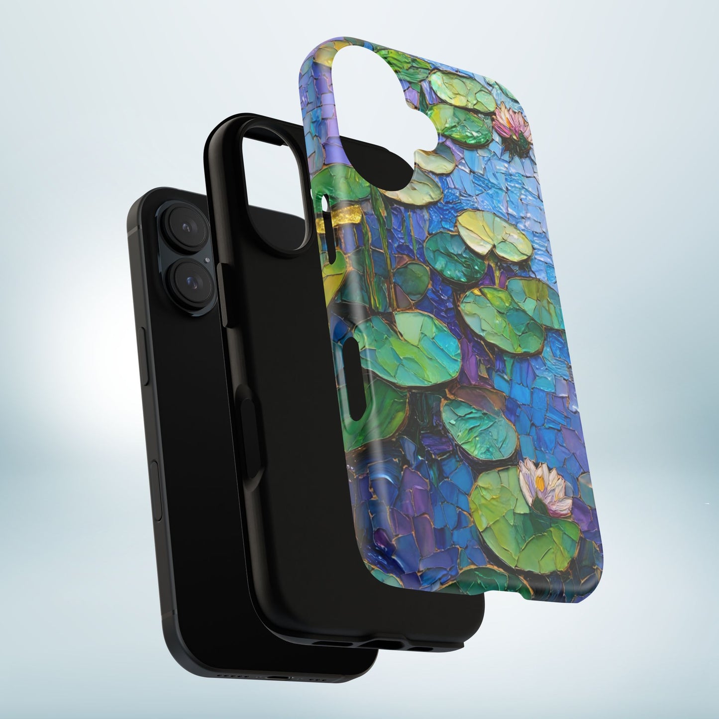 Lily Pad Phone Case, Impressionist Mosaic Botanical Cover, iPhone 15 16 17 Pro Air, Google Pixel 7 8 9 Pro, Samsung S23 S24 S25 S26 Ultra