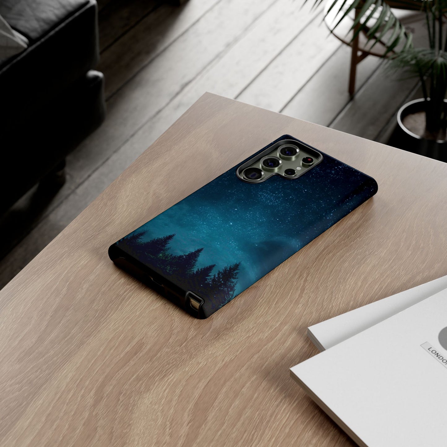 Dark Starry Night Phone Case - Winter Theme Phone Cover for iPhone, Pixel and Samsung Galaxy Models