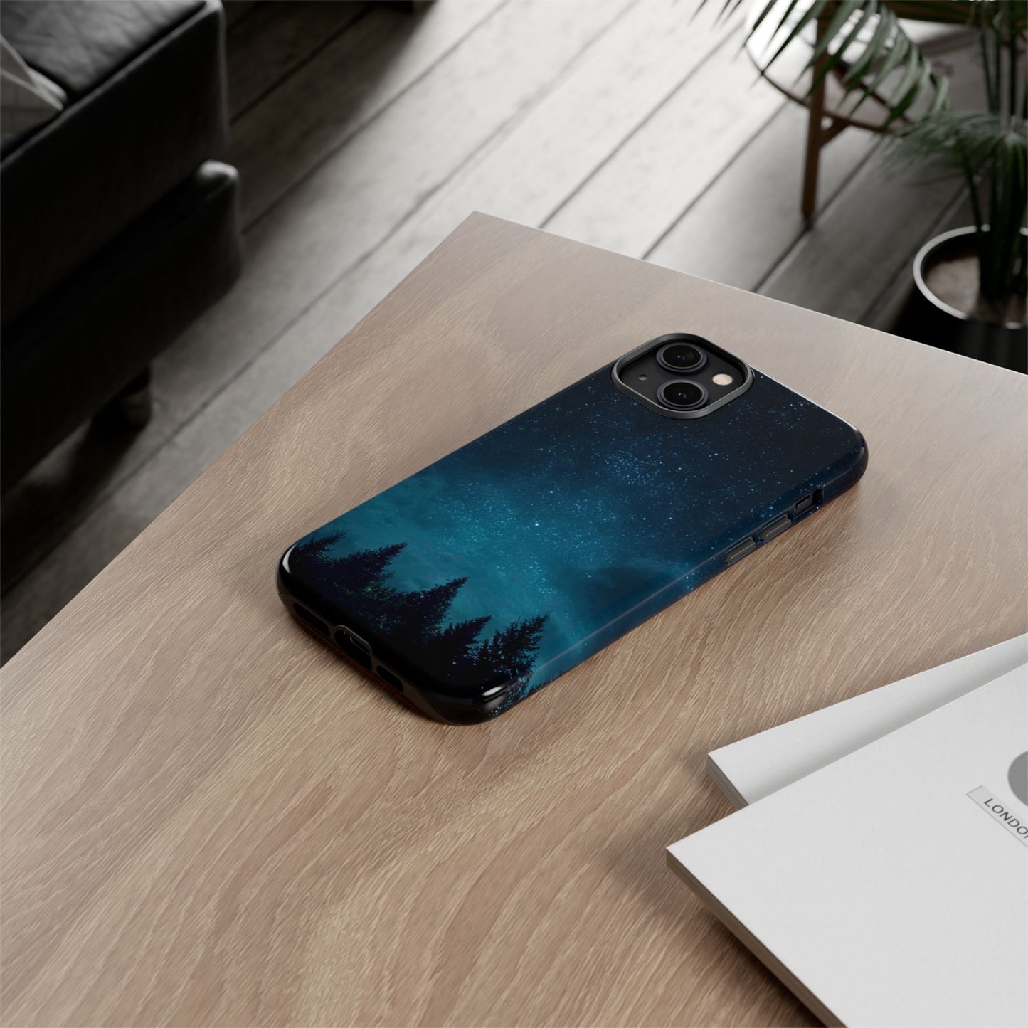 Dark Starry Night Phone Case - Winter Theme Phone Cover for iPhone, Pixel and Samsung Galaxy Models