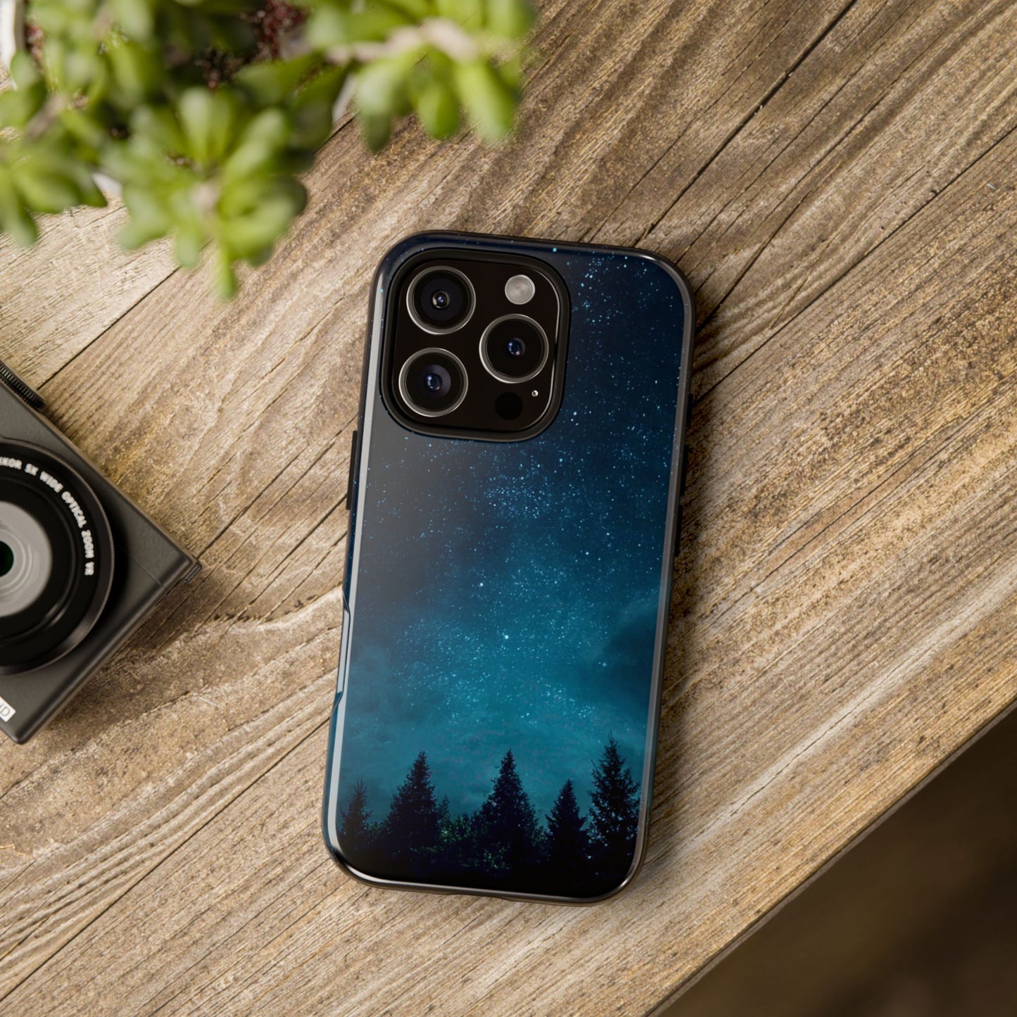 Dark Starry Night Phone Case - Winter Theme Phone Cover for iPhone, Pixel and Samsung Galaxy Models