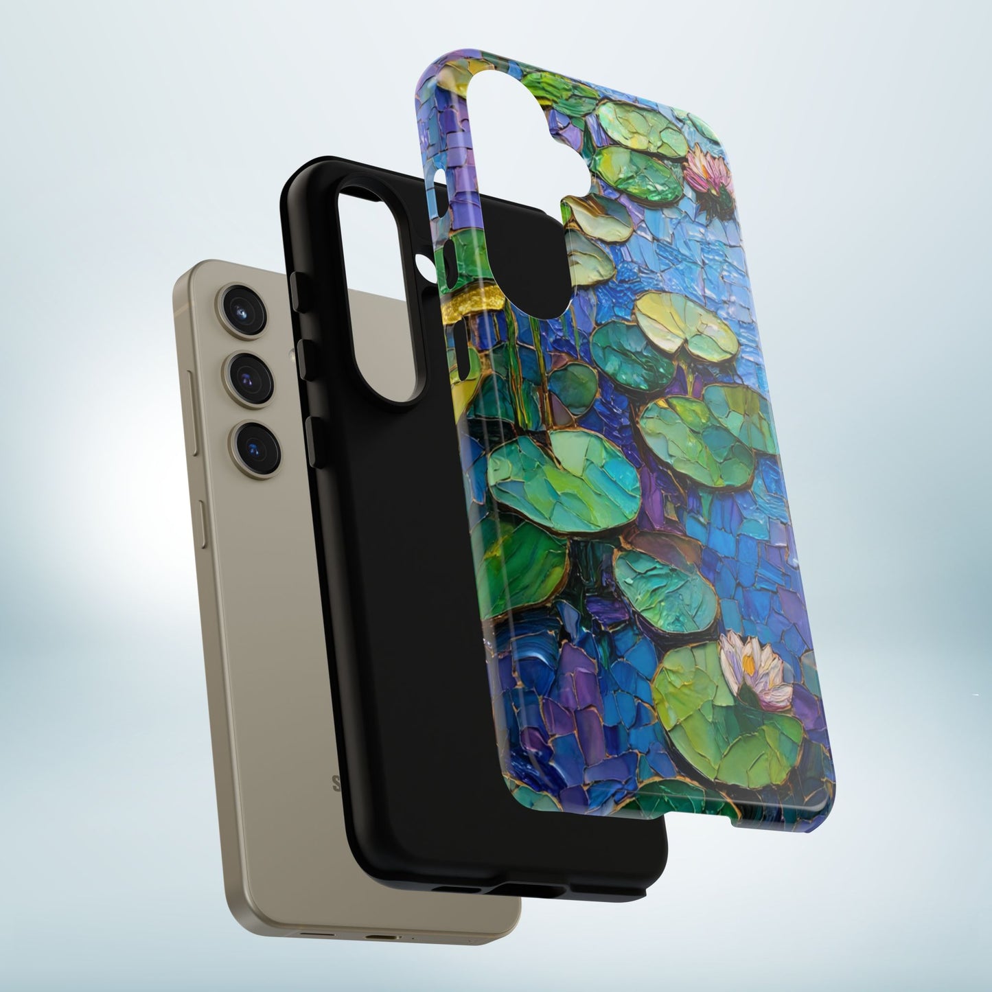 Lily Pad Phone Case, Impressionist Mosaic Botanical Cover, iPhone 15 16 17 Pro Air, Google Pixel 7 8 9 Pro, Samsung S23 S24 S25 S26 Ultra