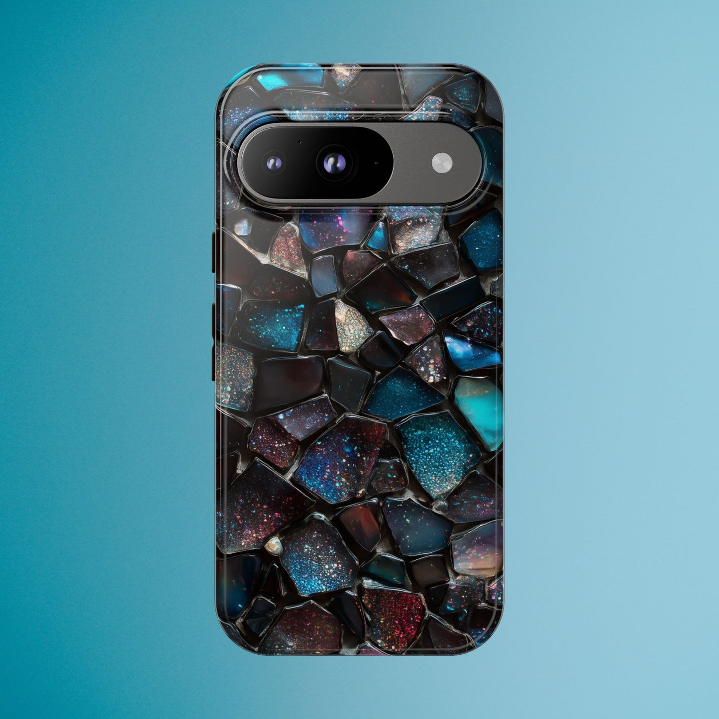 Gemstone Mosaic Phone Case, Crystal Stone Aesthetic Cover, Tough Protective Case for iPhone, Samsung, Pixel