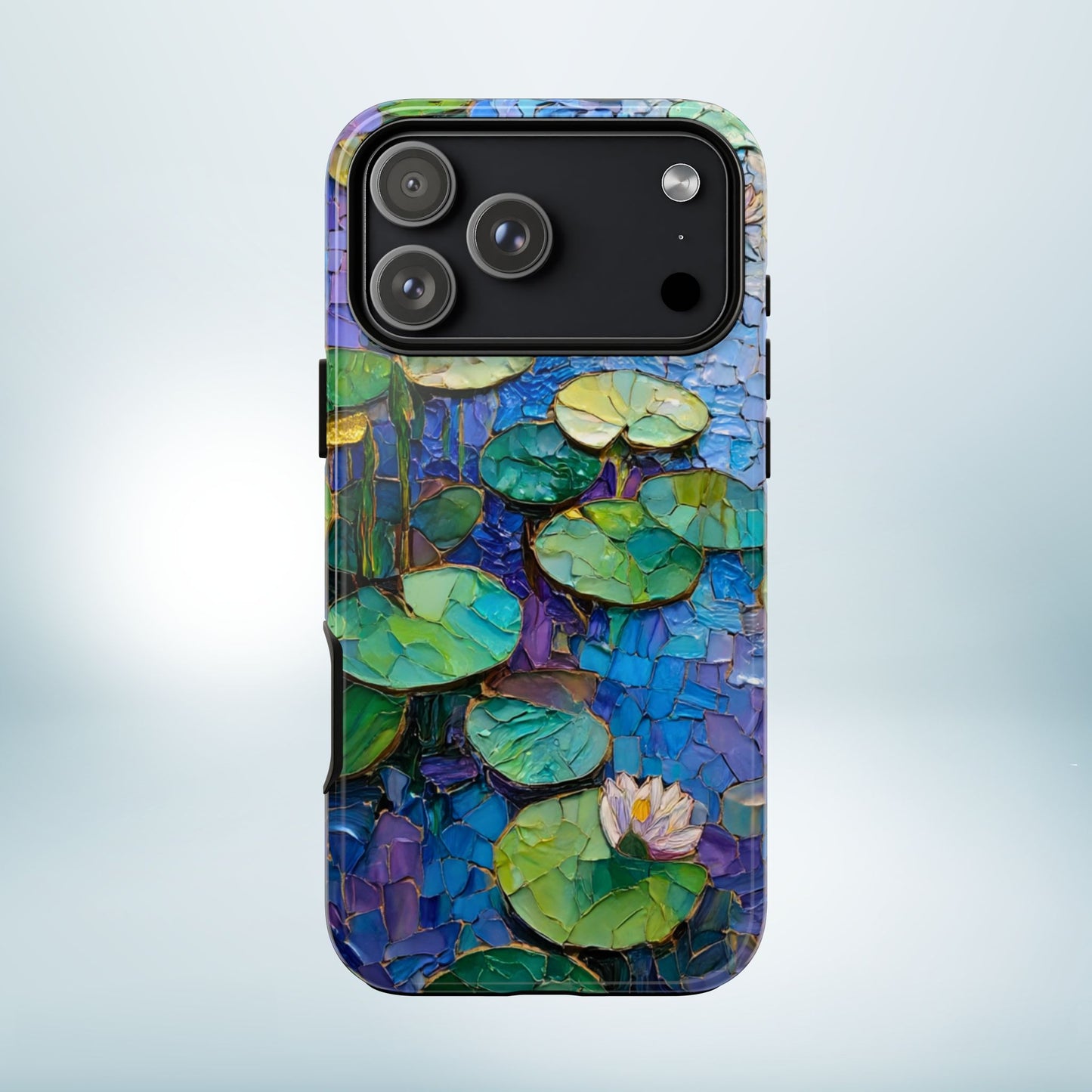 Lily Pad Phone Case, Impressionist Mosaic Botanical Cover, iPhone 15 16 17 Pro Air, Google Pixel 7 8 9 Pro, Samsung S23 S24 S25 S26 Ultra